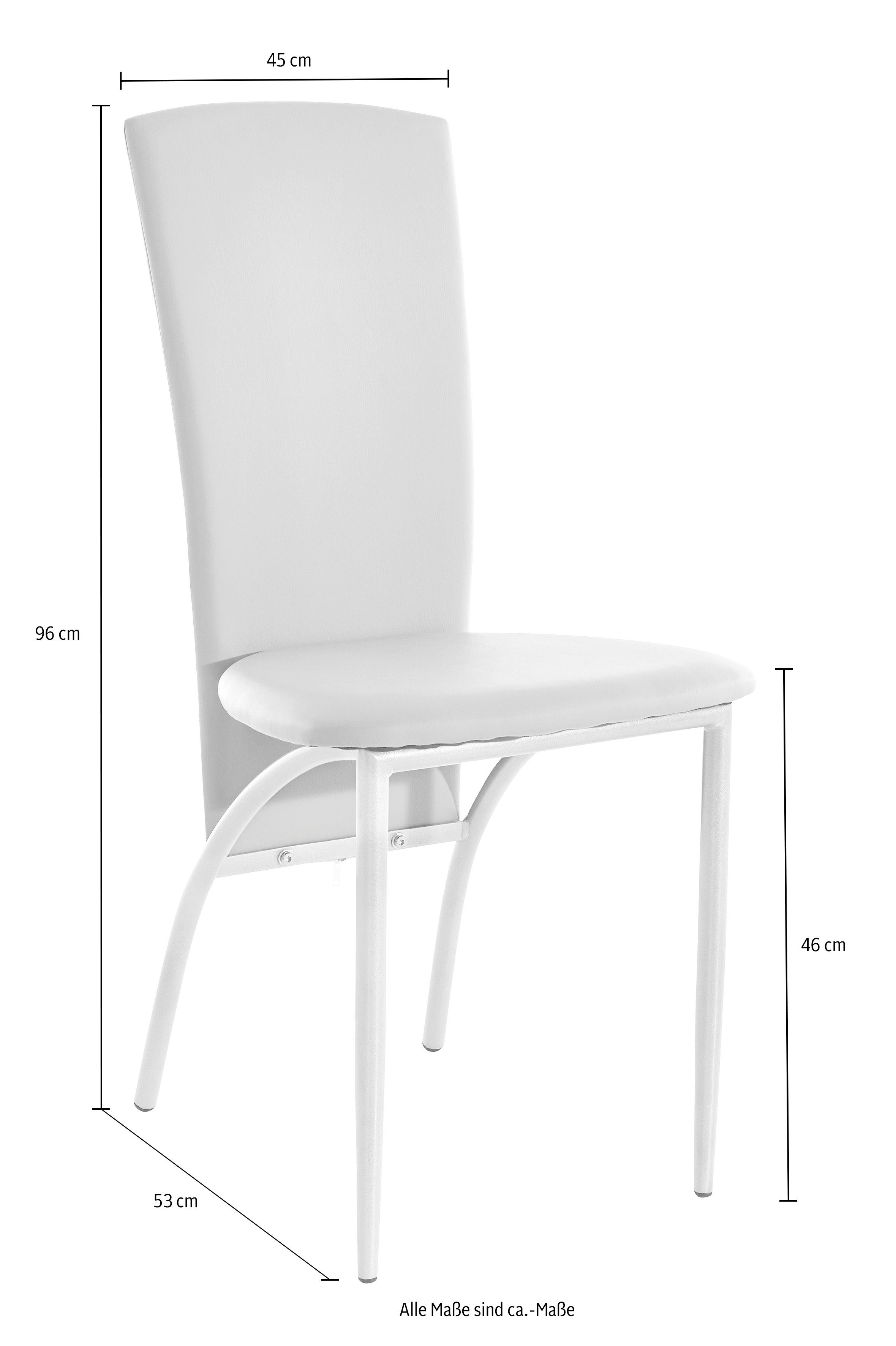 INOSIGN Eetkamerstoel Nico Bekleding in imitatieleer, metalen frame (set, 2 stuks)