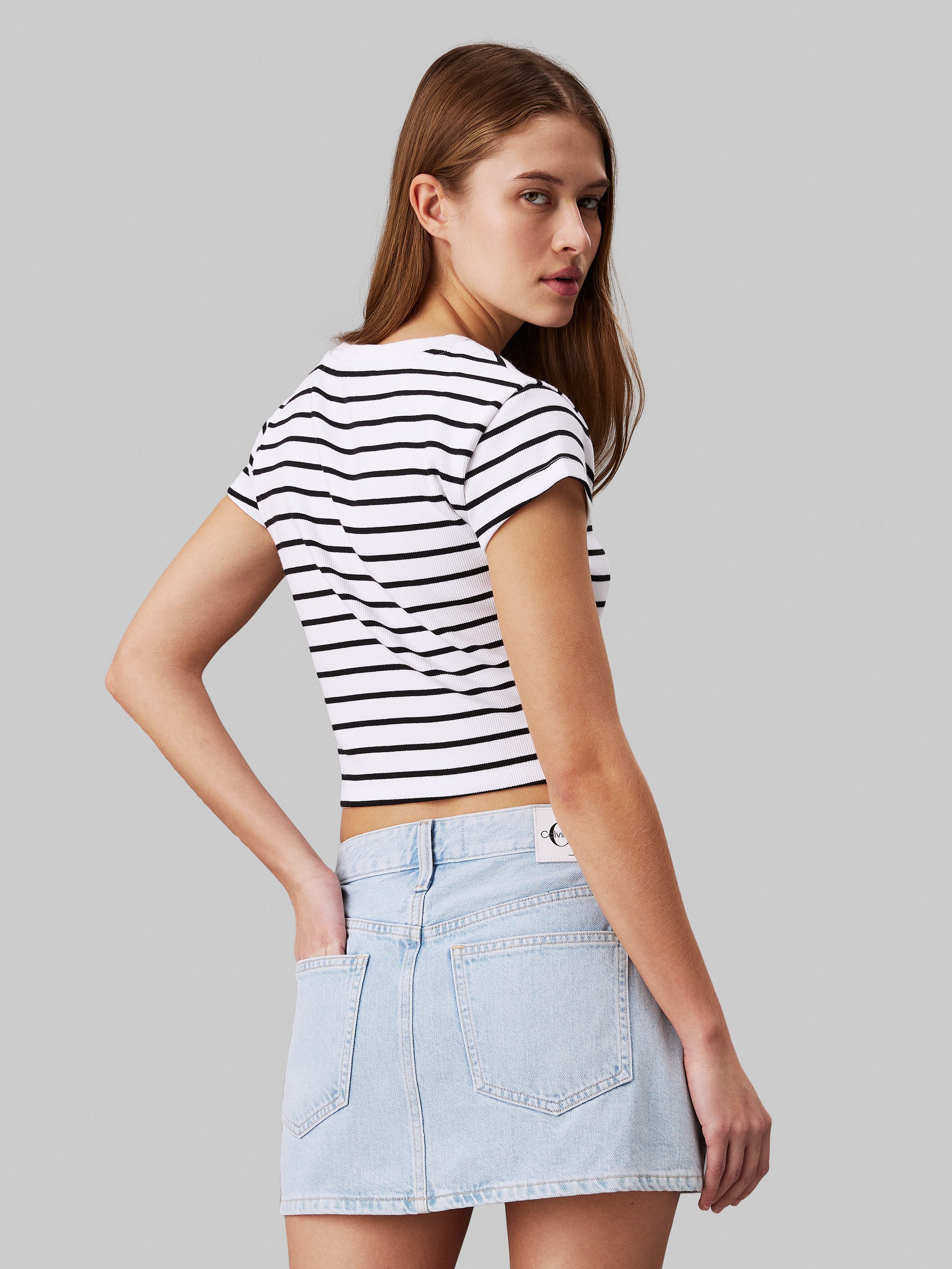 Calvin Klein T-shirt WOVEN LABEL RIB BABY TEE
