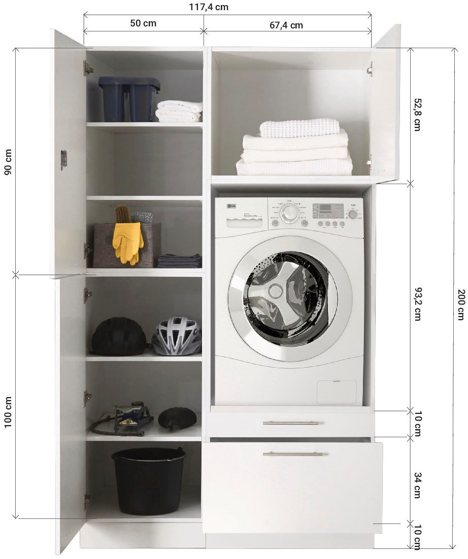 RESPEKTA Multifunctionele kastenset Clara-Set 9 (h x b x d) 200 x 117,4 x 67,6 cm (2 stuks)