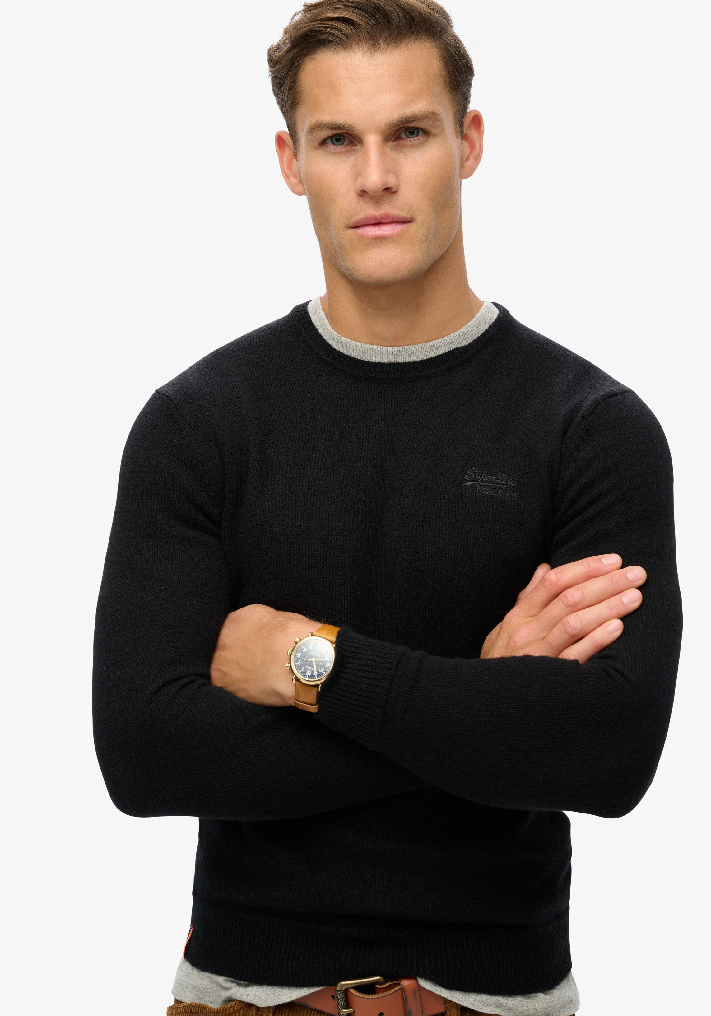 Superdry Trui met ronde hals ESSENTIAL SLIM FIT CREW JUMPER