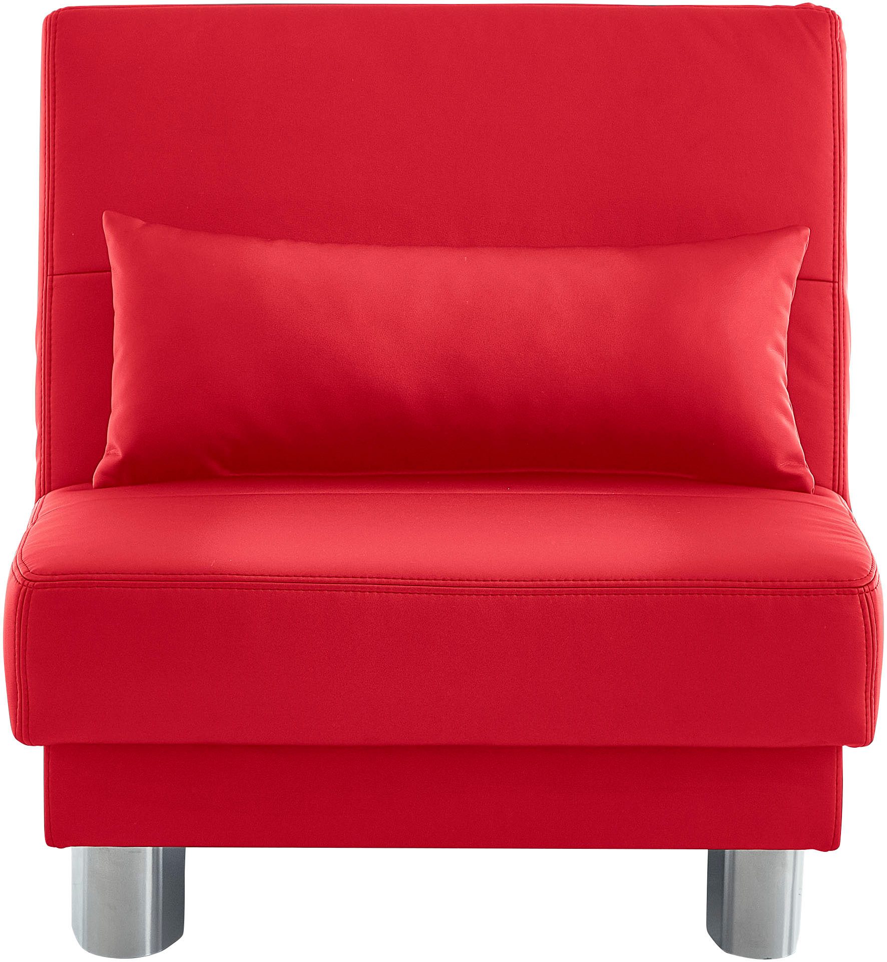 INOSIGN Slaapbank GINA in een handomdraai van bank in bed te veranderen rood, slaapbanken, Breedte ligoppervlak: 80 cm, Lengte ligoppervlak: 195 cm