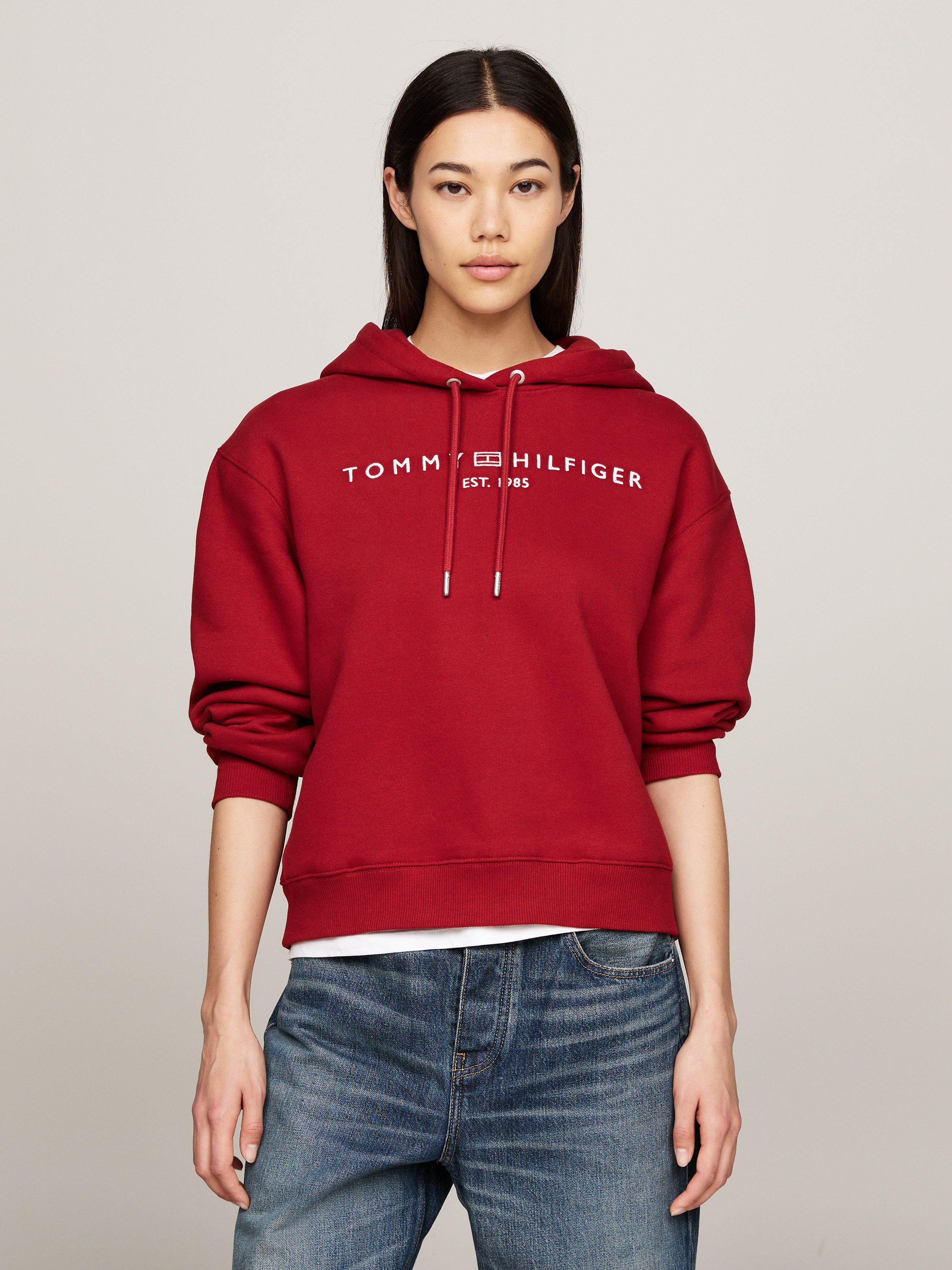 Tommy Hilfiger Hoodie MDRN REG CORP LOGO HOODIE met geborduurd logo-opschrift