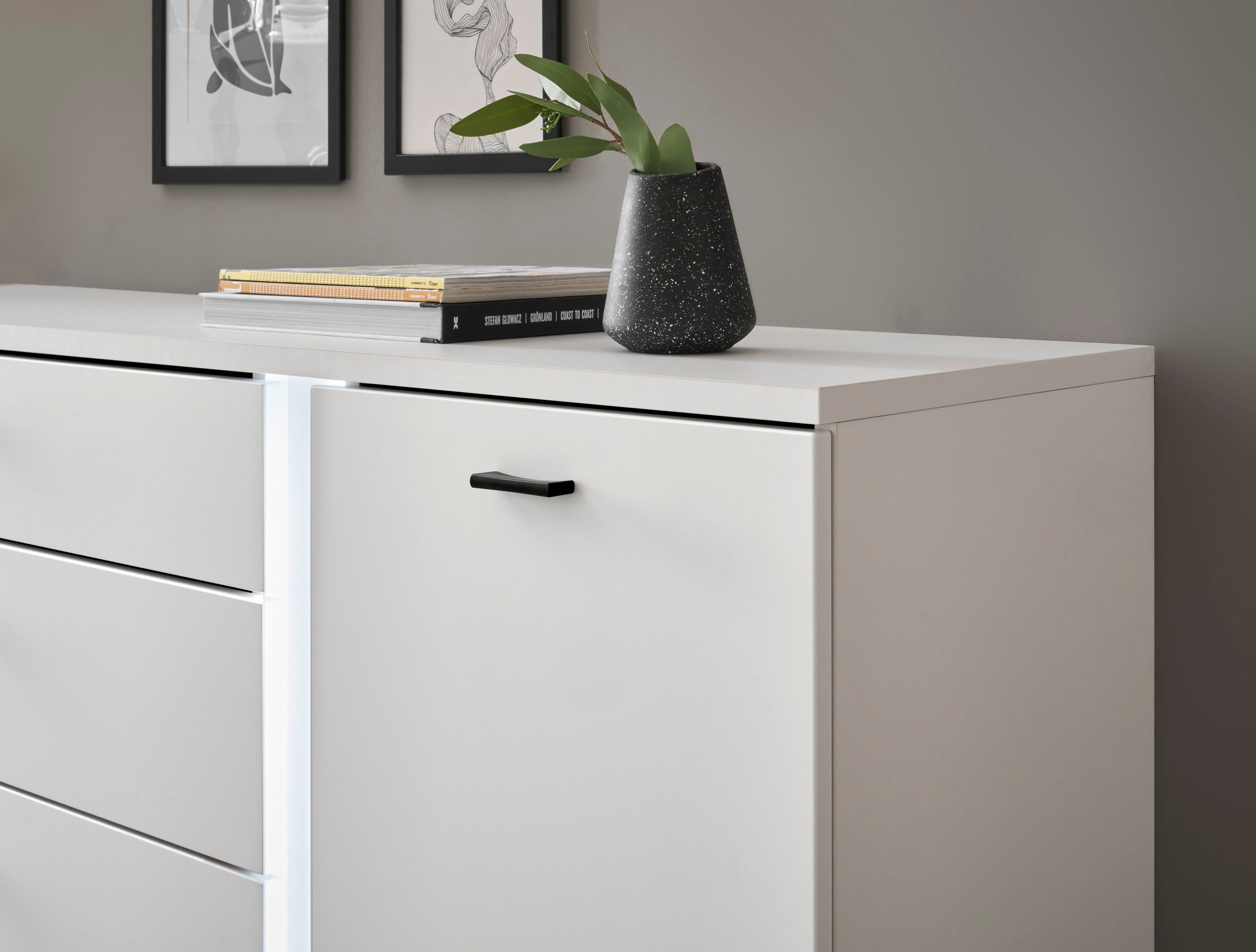INOSIGN Dressoir Long Island in moderne trendkleur, inclusief verticale verlichting, breedte 150 cm (1 stuk)