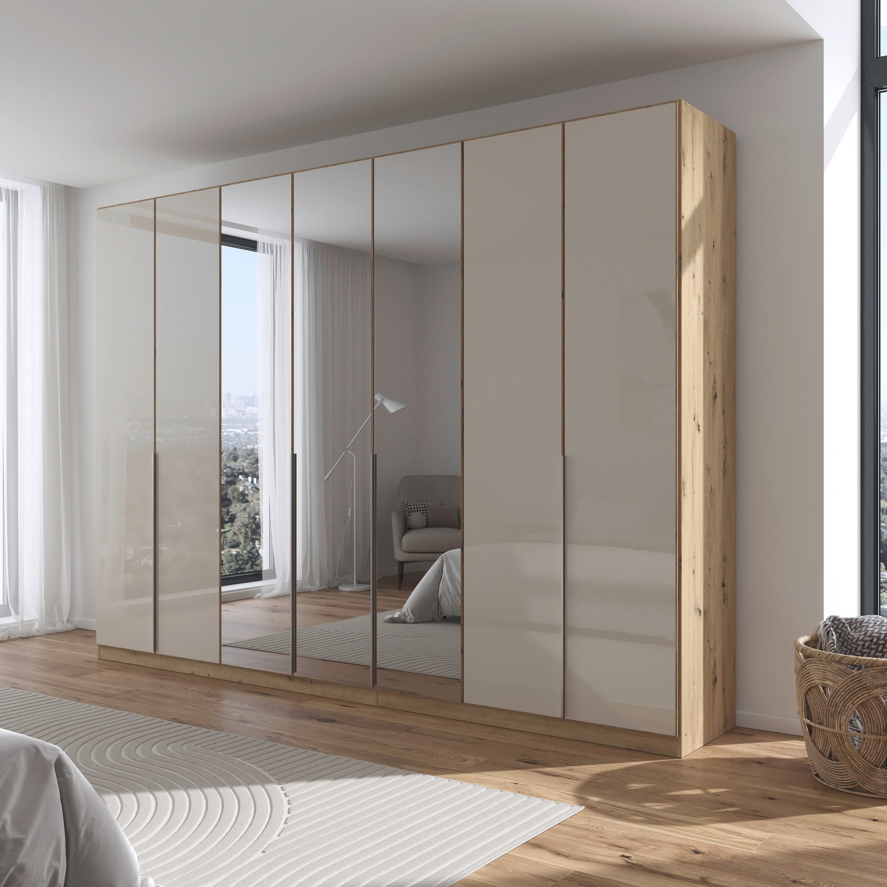 rauch Draaideurkast Kledingkasten kast garderobe AGORDO met glazen front doordachte binnenuitrusting, in 6 breedtes en 2 hoogtes made in germany