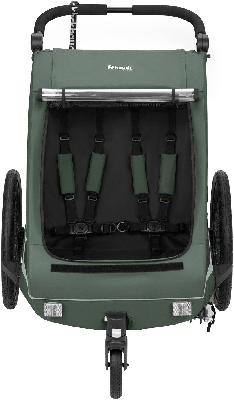Hauck Kinderen fiets aanhanger 2in1 Bike Trailer und Buggy Dryk Duo Plus, dark green