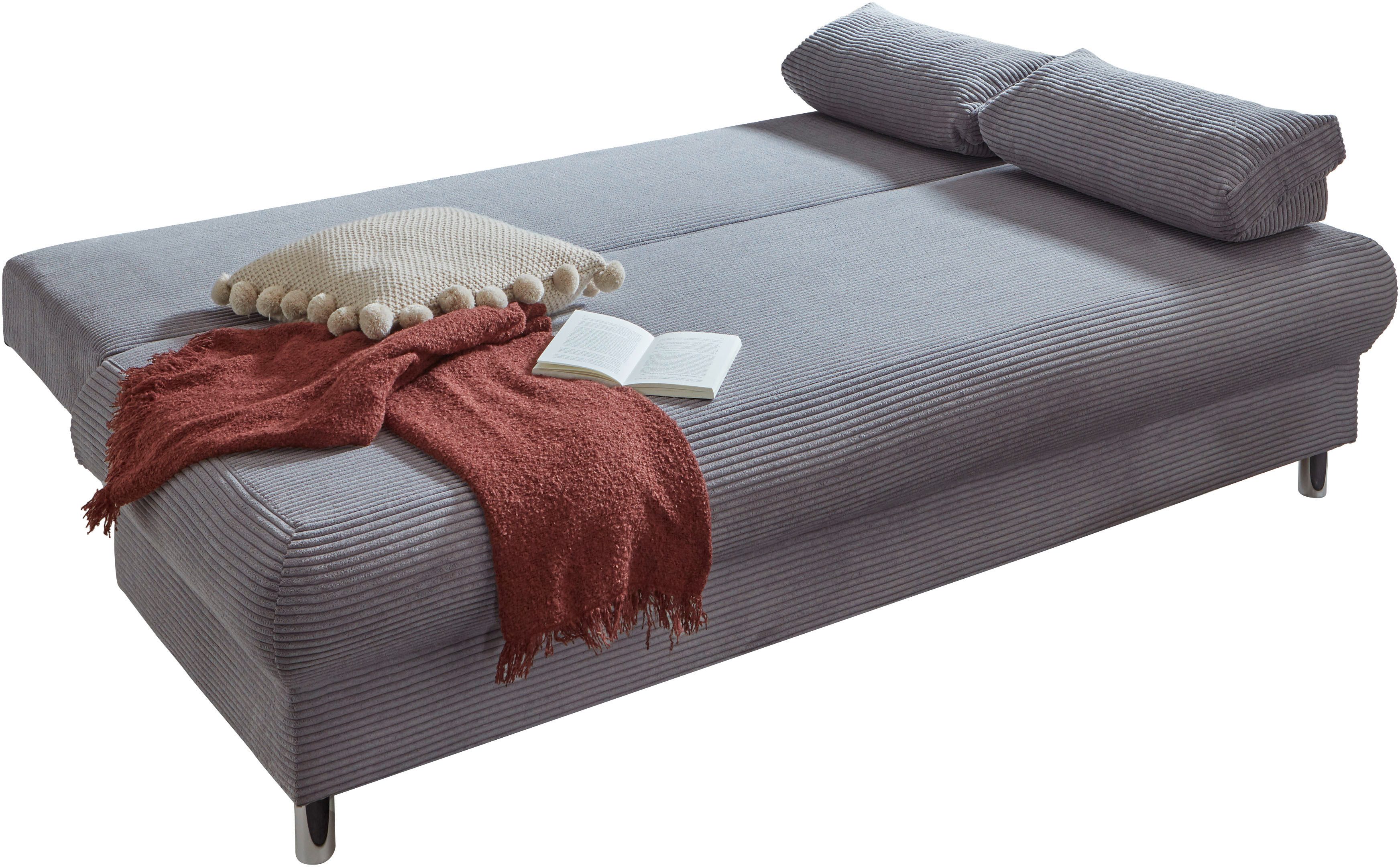 INOSIGN Slaapbank Como 2-zits, pocketvering, breedte 196 cm, incl. rug- en armleuningkussens