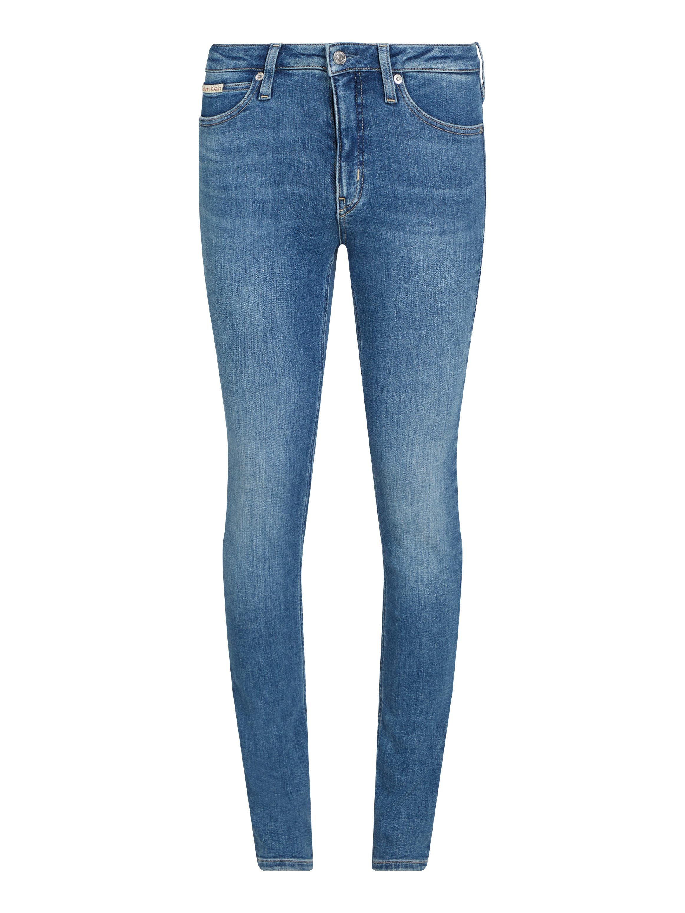 Calvin Klein Skinny fit jeans Mid rise skinny met stone-wash look, met muntzakje