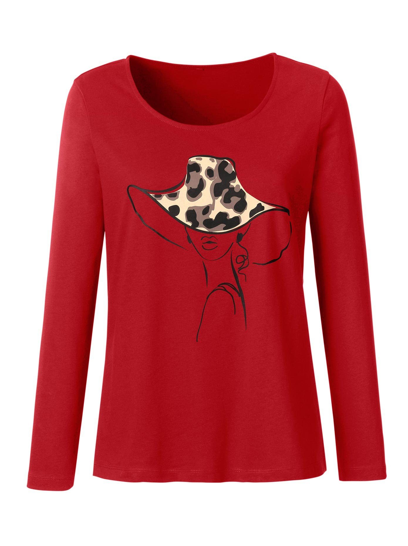 Classic Basics Shirt met lange mouwen (1-delig) dames longsleeves maat 48 rood