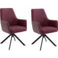 mca furniture stoel reynosa eetkamerstoel 360º draaibaar met nivellering, pocketveringzitting, belastbaar tot 120 kg (set, 2 stuks) rood