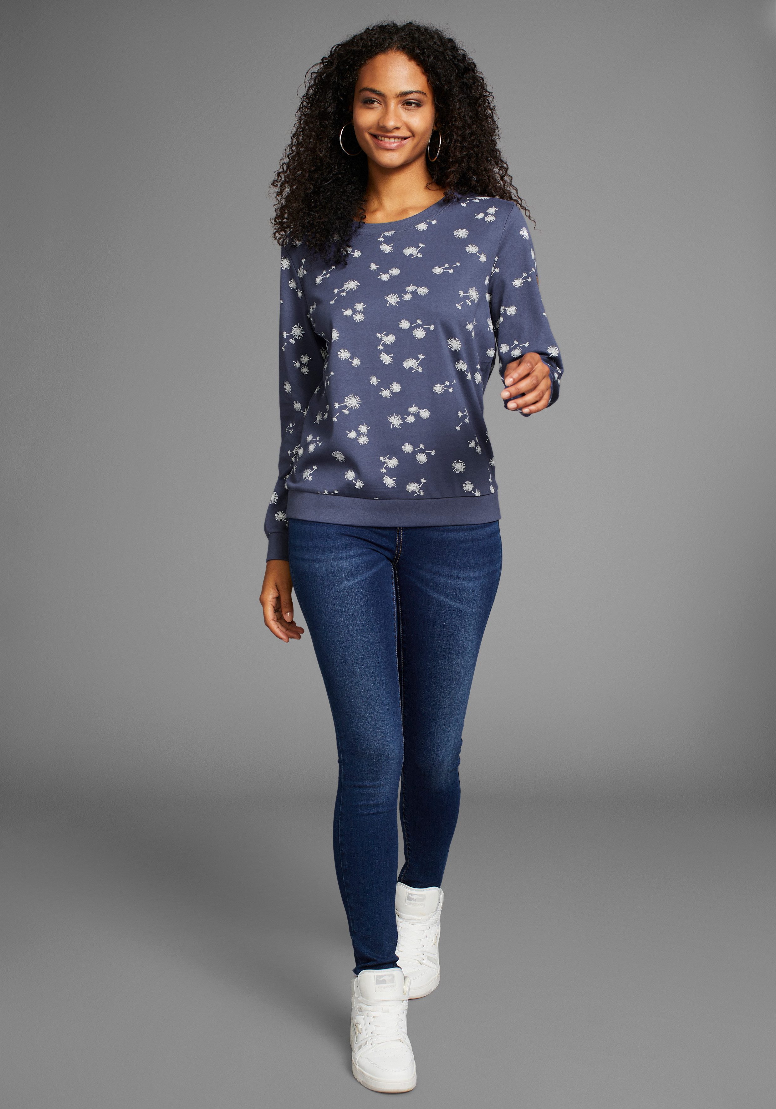 KangaROOS Sweatshirt met paardenbloem allover-print
