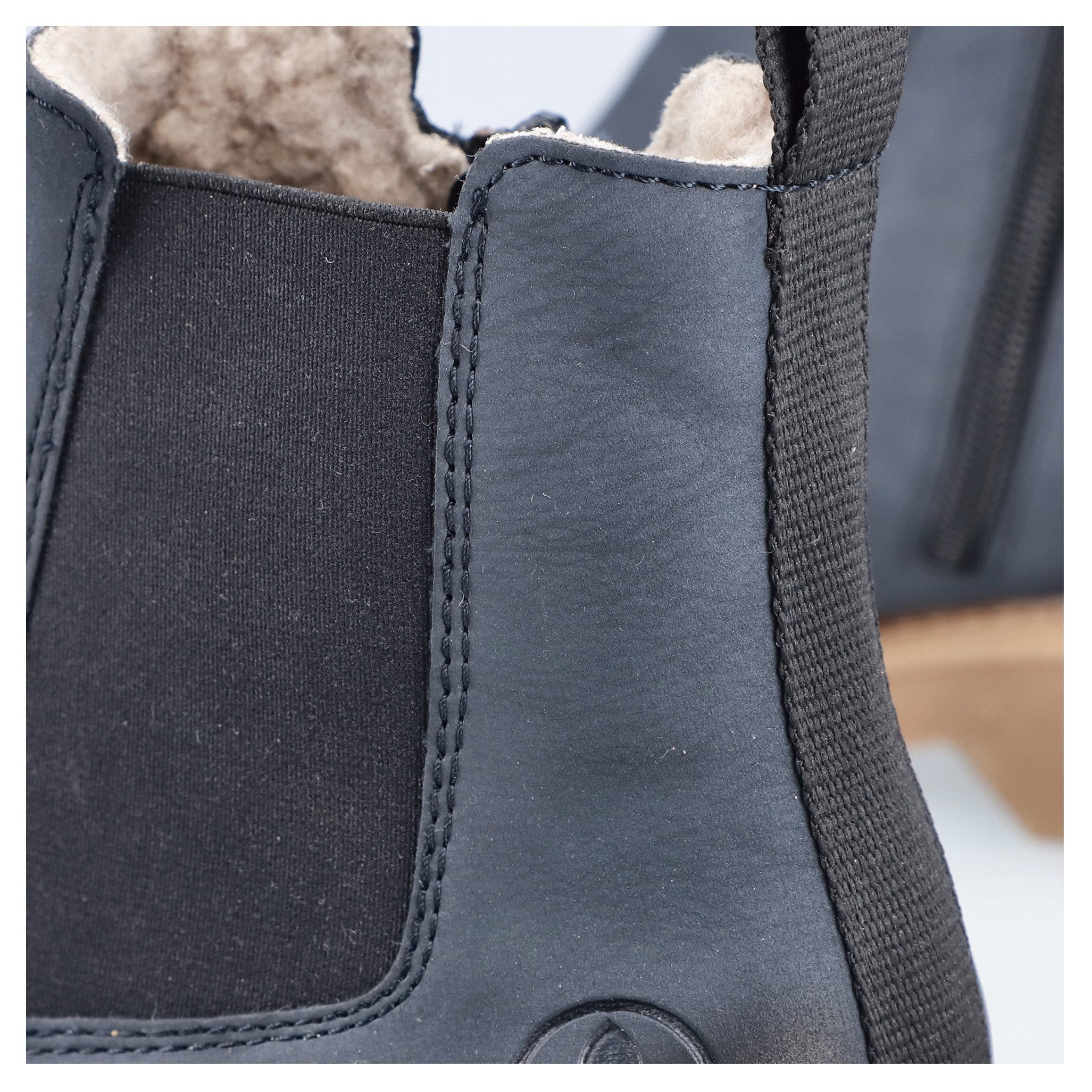 Rieker Chelsea-boots , instappers, enkellaars, blokhak, met knusse warme voering