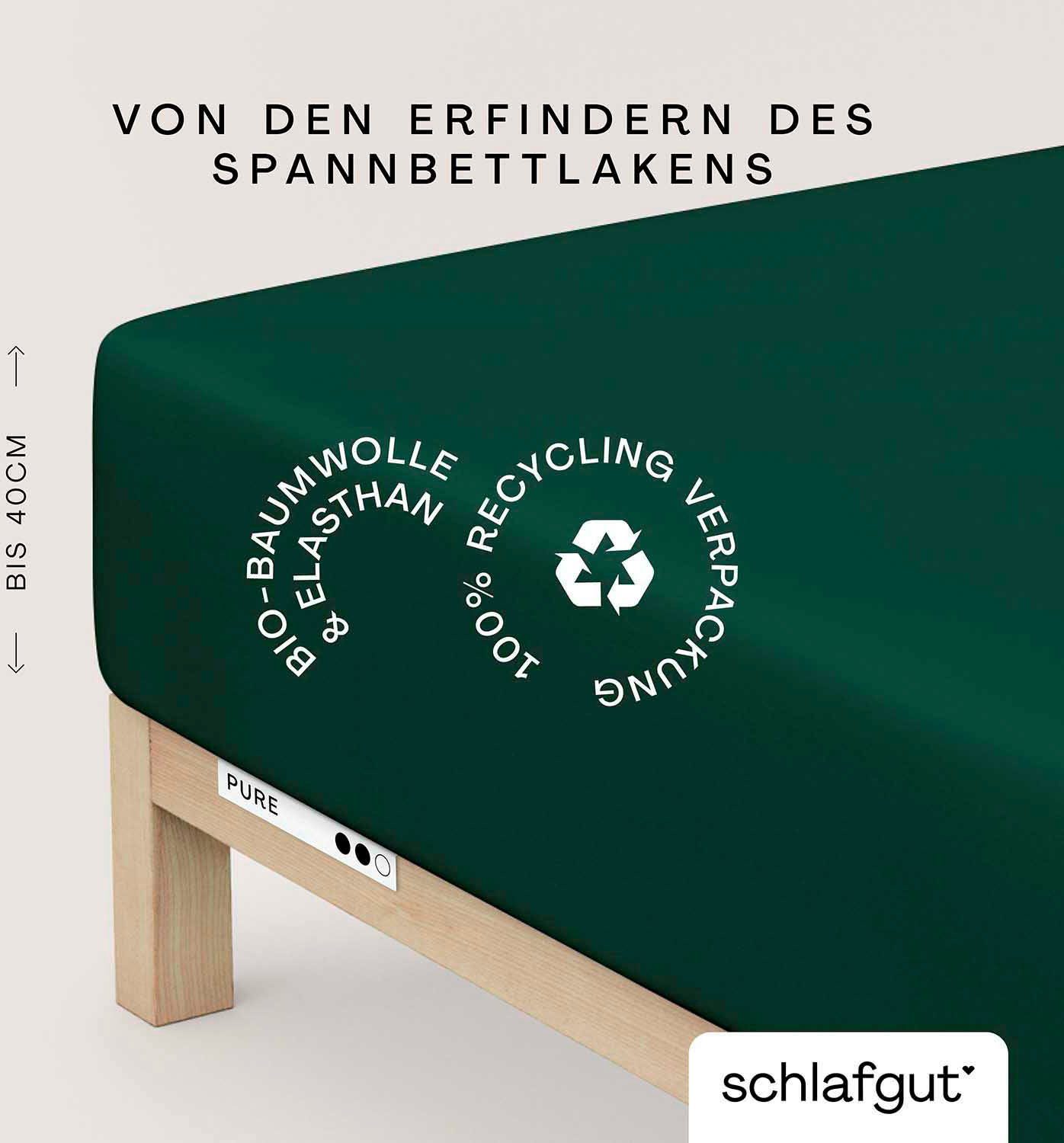 Schlafgut Hoeslaken PURE BOXSPRING in maat 90x200, 140x200 of 180x200, voor boxspringbed (1 stuk) hoeslakens grijs
