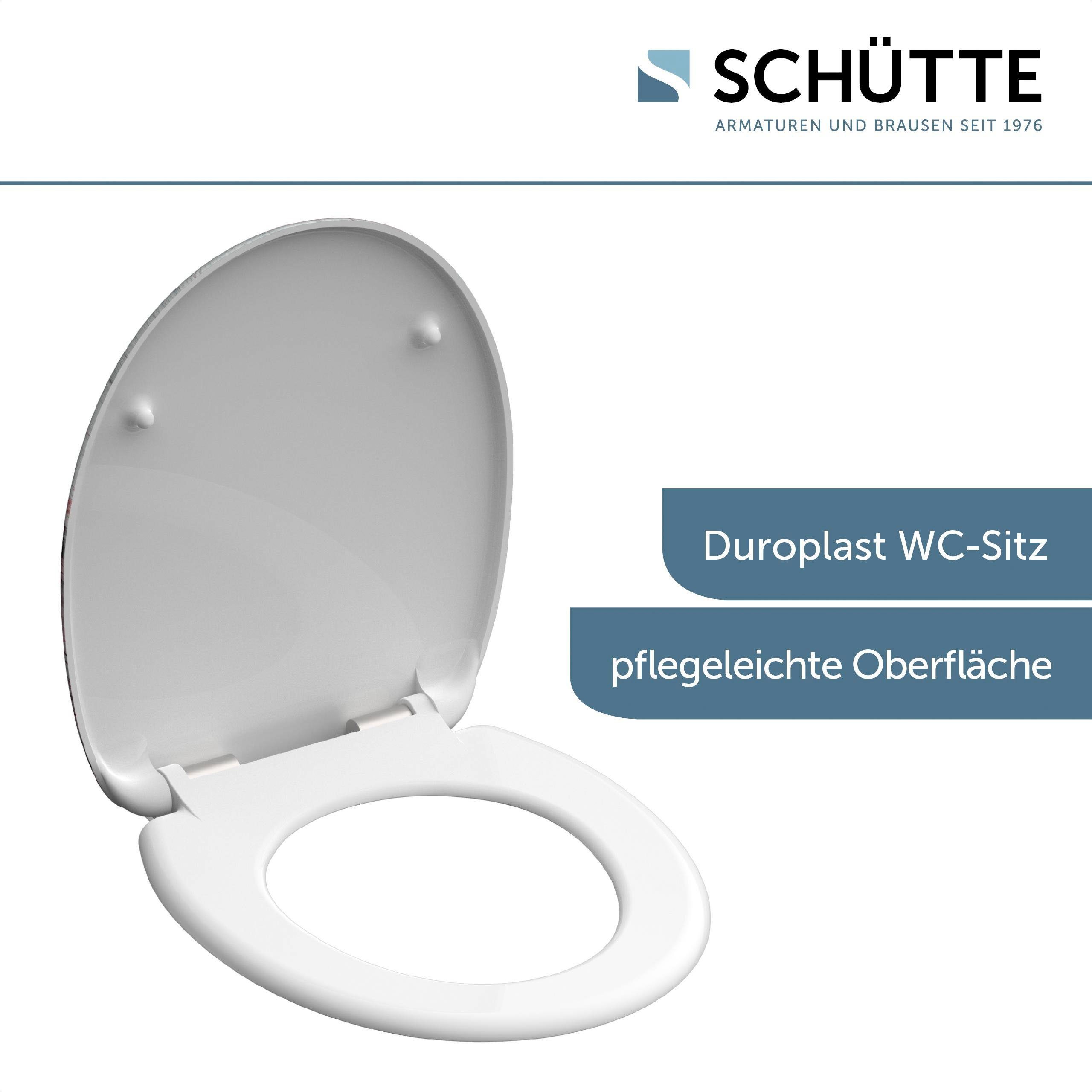 Schütte Toiletzitting Flowers&Wood Duroplast, softclosemechanisme, motiefprint