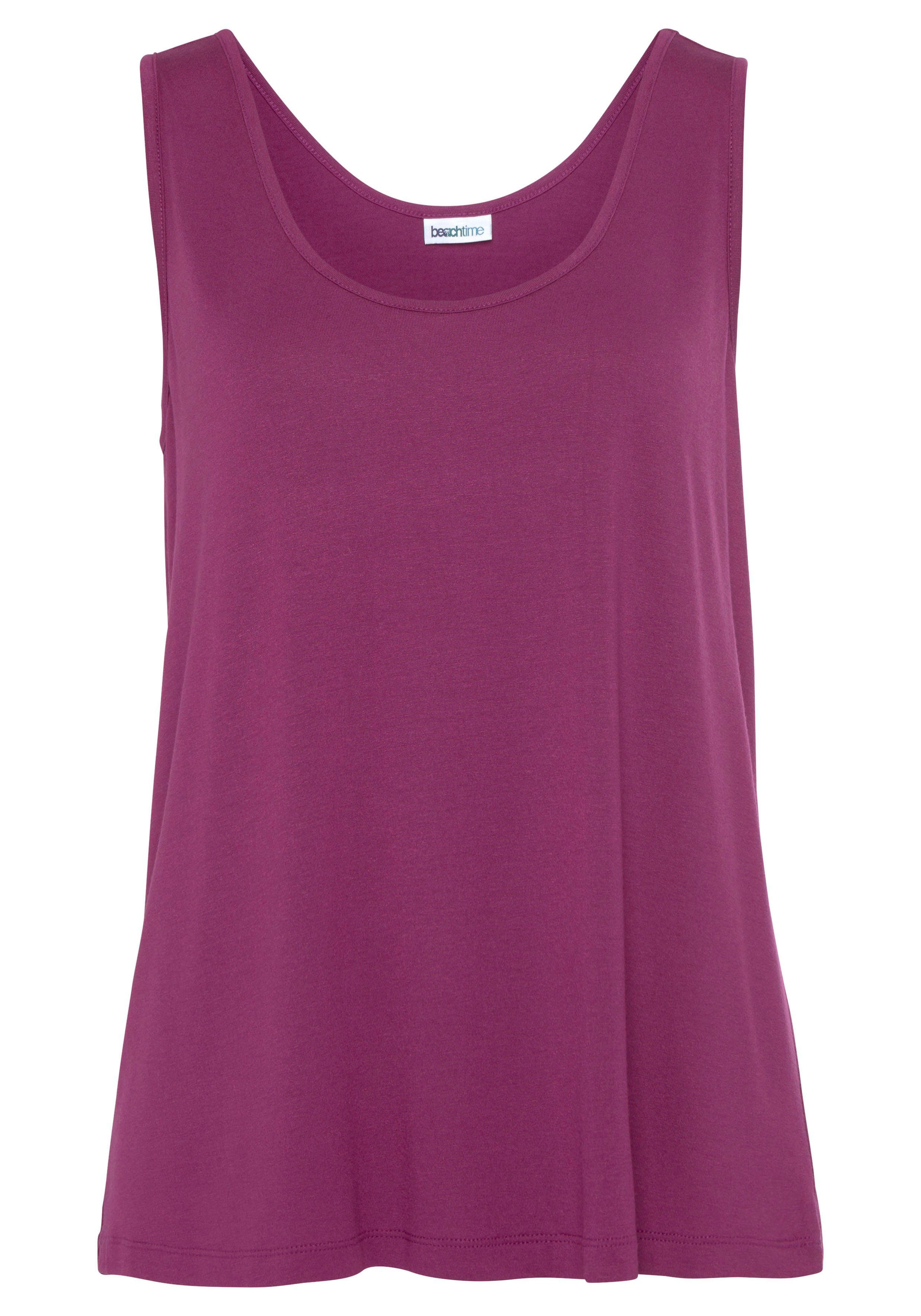 Beachtime Tanktop van viscose, losse pasvorm, basis (Set van 2)