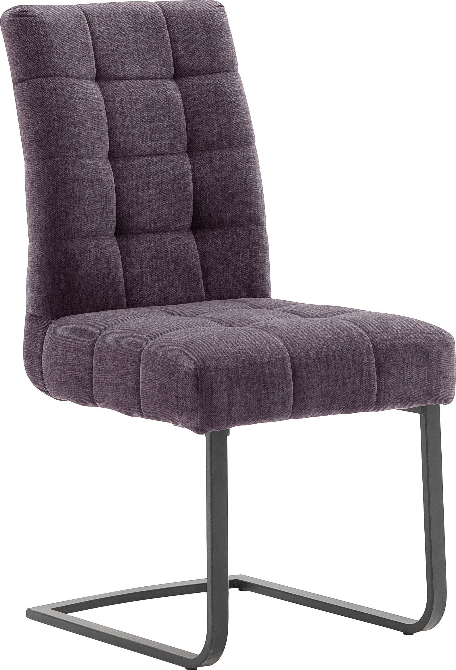 MCA furniture Vrijdragende stoel Salta (2-set), frame vlakke buis, zwart mat gelakt, aqua clean bekleding (2 stuks)