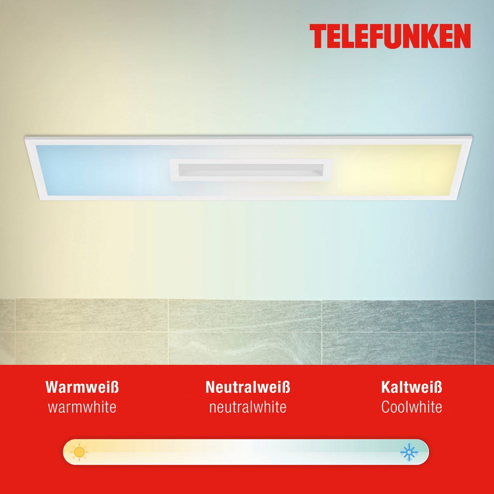 Telefunken Scherm CCT LED Panel CENTERBACK RGB, backlight, CCT, incl. afstandsbediening, dimbaar, 100x25x6,3 cm (1 stuk)