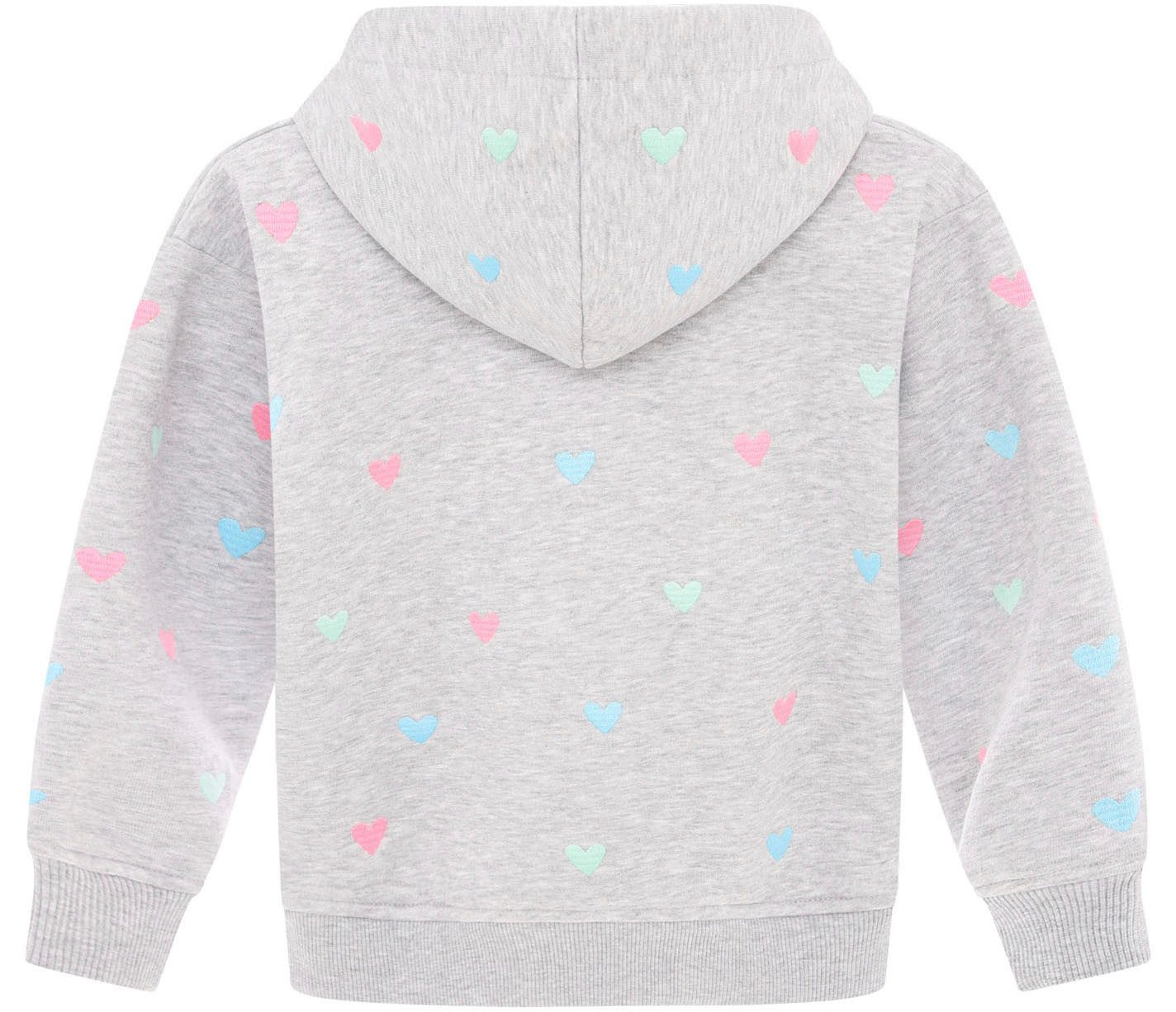 Zwillingsherz Hoodie Hearts Kids met geborduurde harten allover voor meisjes