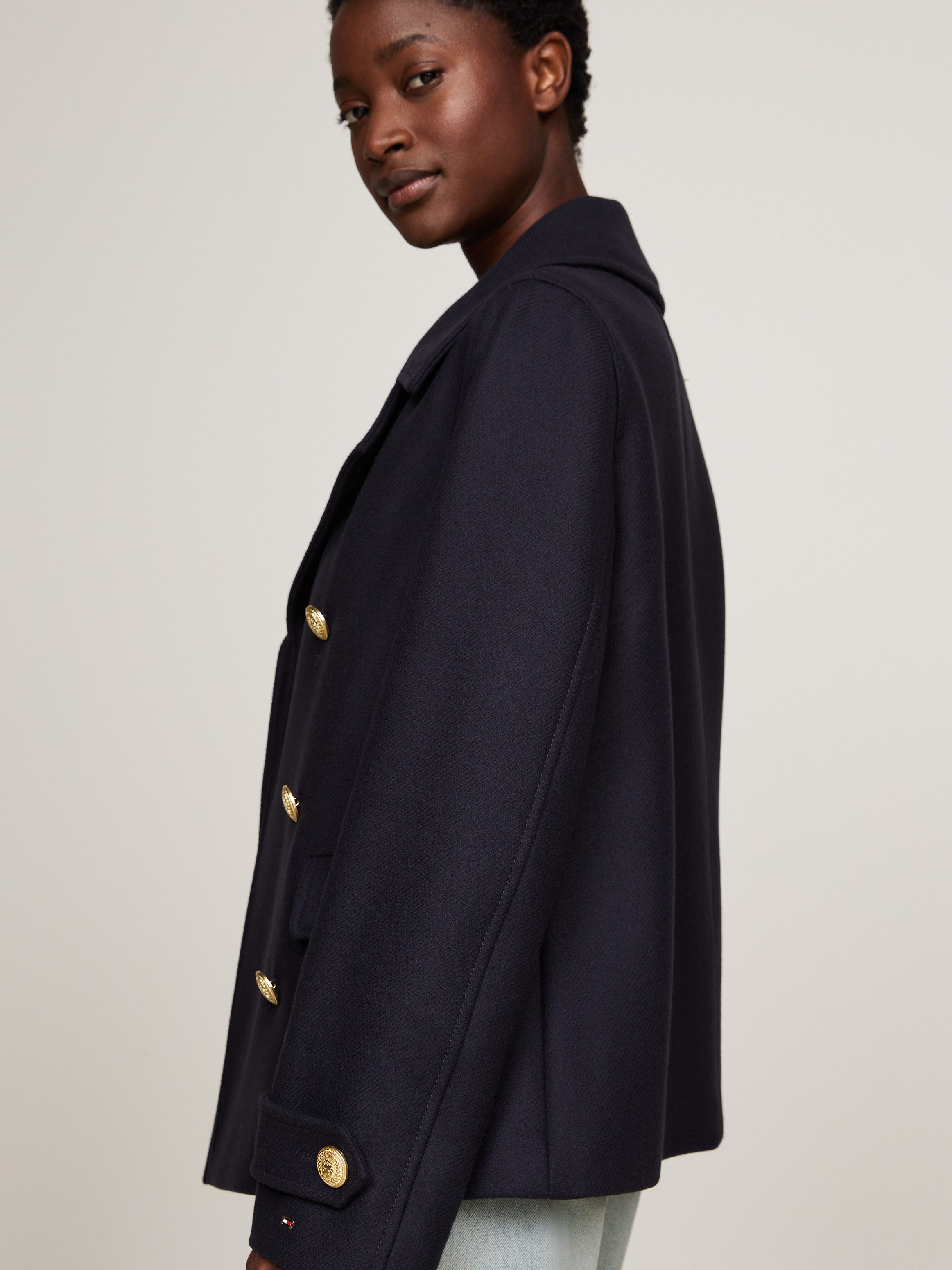 Tommy Hilfiger Korte jas WOOL BLEND DB PEACOAT