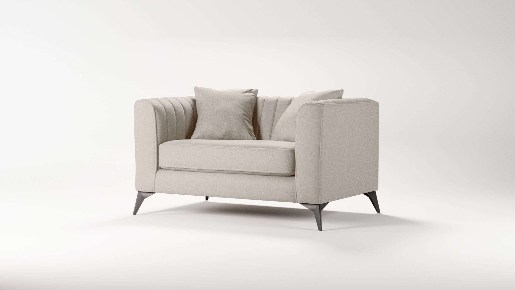 Places of Style Loveseat MATTHEW loungestoel, afmetingen B/D/H: 130/86/74 cm incl. sierkussen, fijne stiksels in de rug, belastbaar tot 200kg
