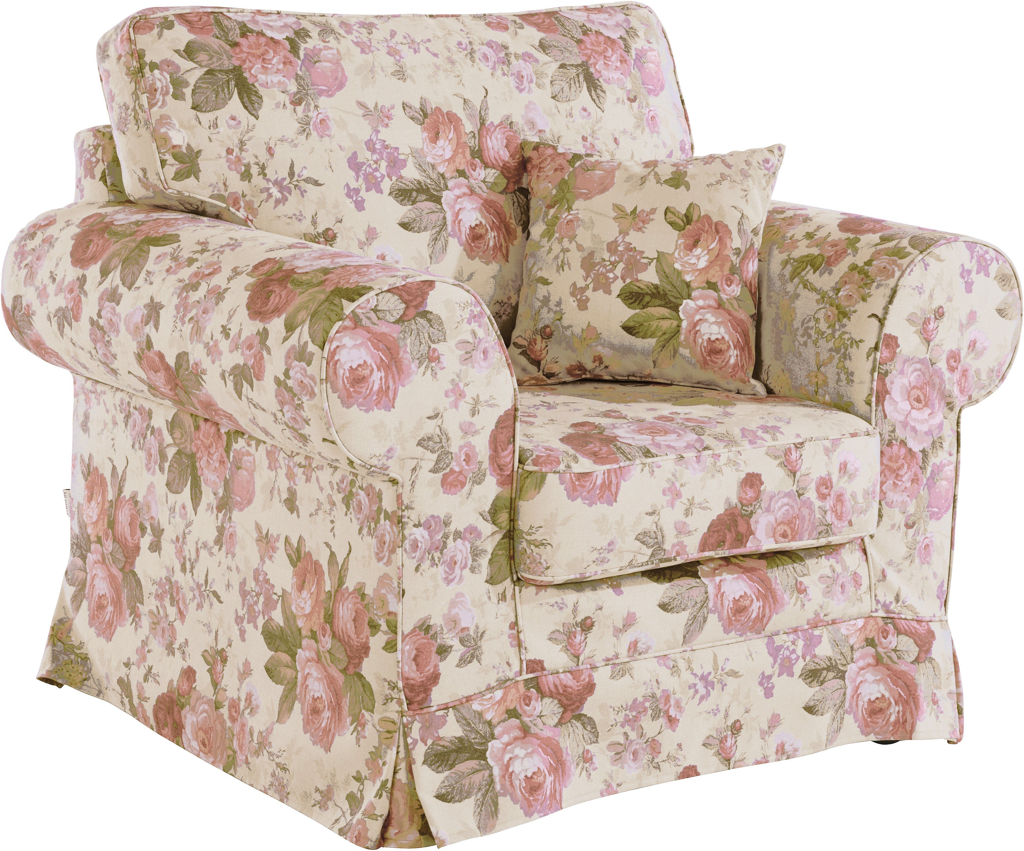 Home affaire Fauteuil Shadmoor Hoezen-look, in uni of met bloemenprint, passend bij de Shadmoor-serie