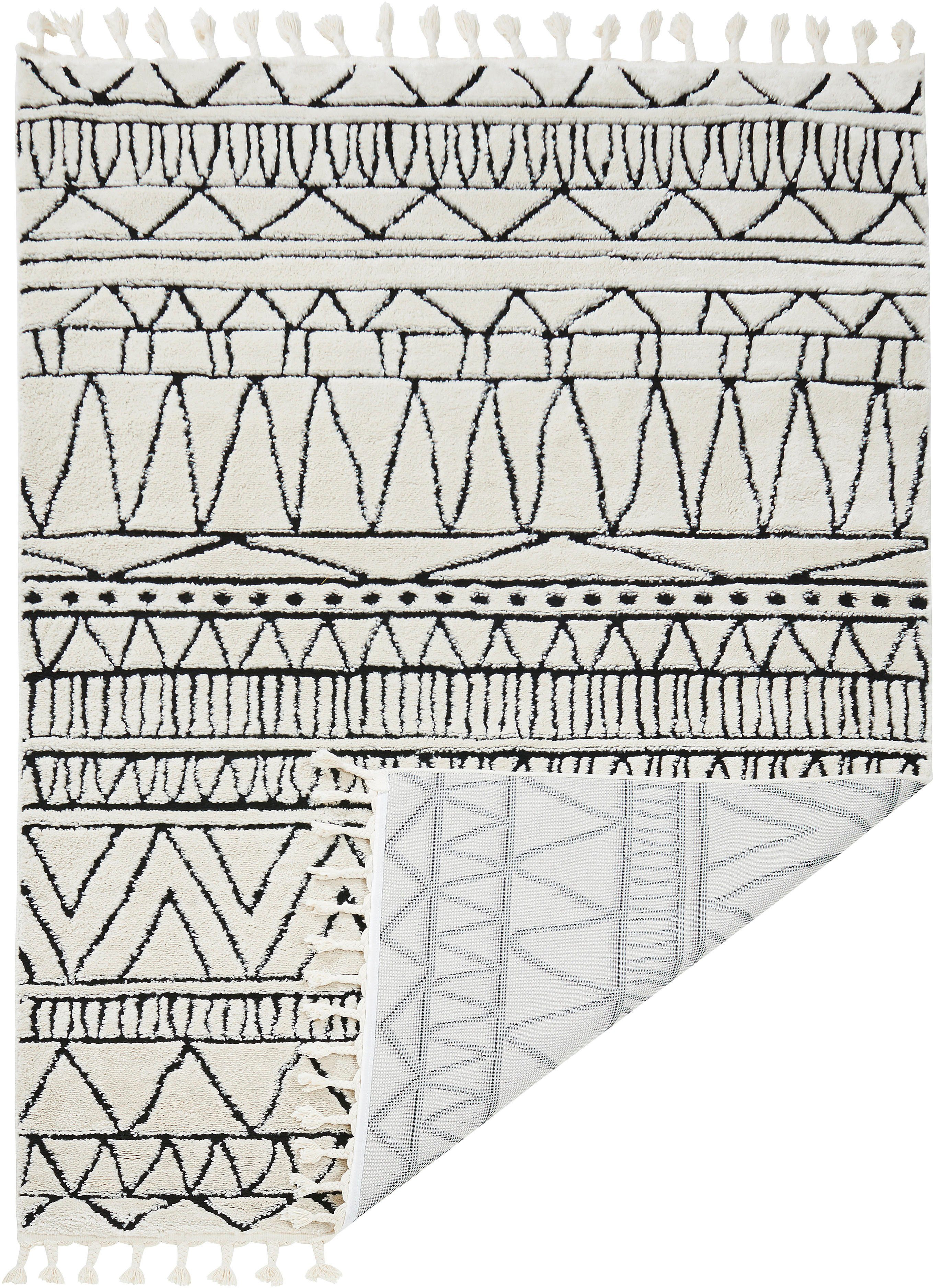 done.® Vloerkleed Ocean modern scandi ontwerp, hoog-laag effect, met franjes