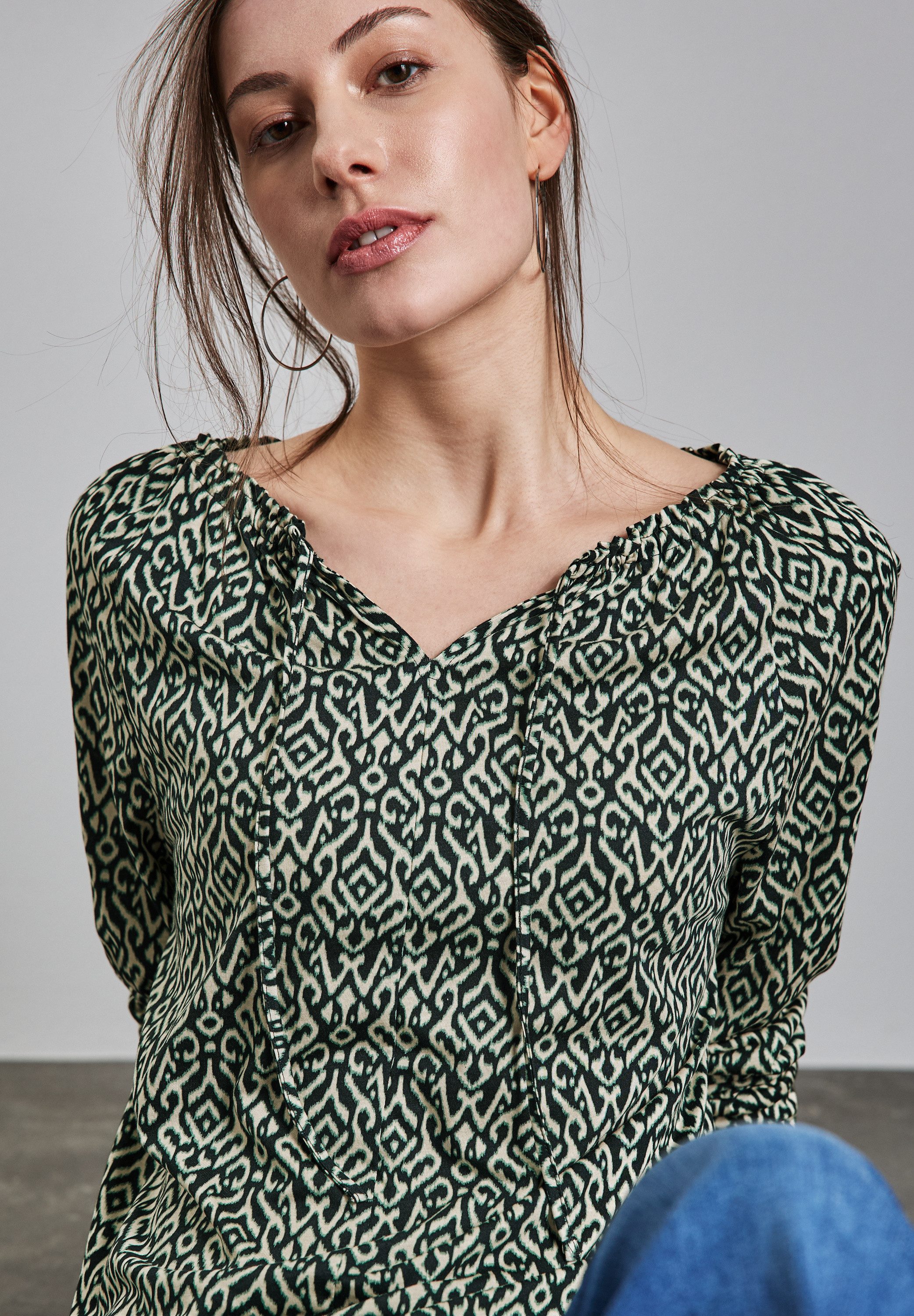STREET ONE Shirt met lange mouwen met print all-over
