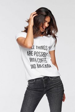 dscvr t-shirt coffee and mascara smal met coole quote wit