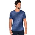 trigema shirt met print coolmax sportshirt met een modieuze print blauw