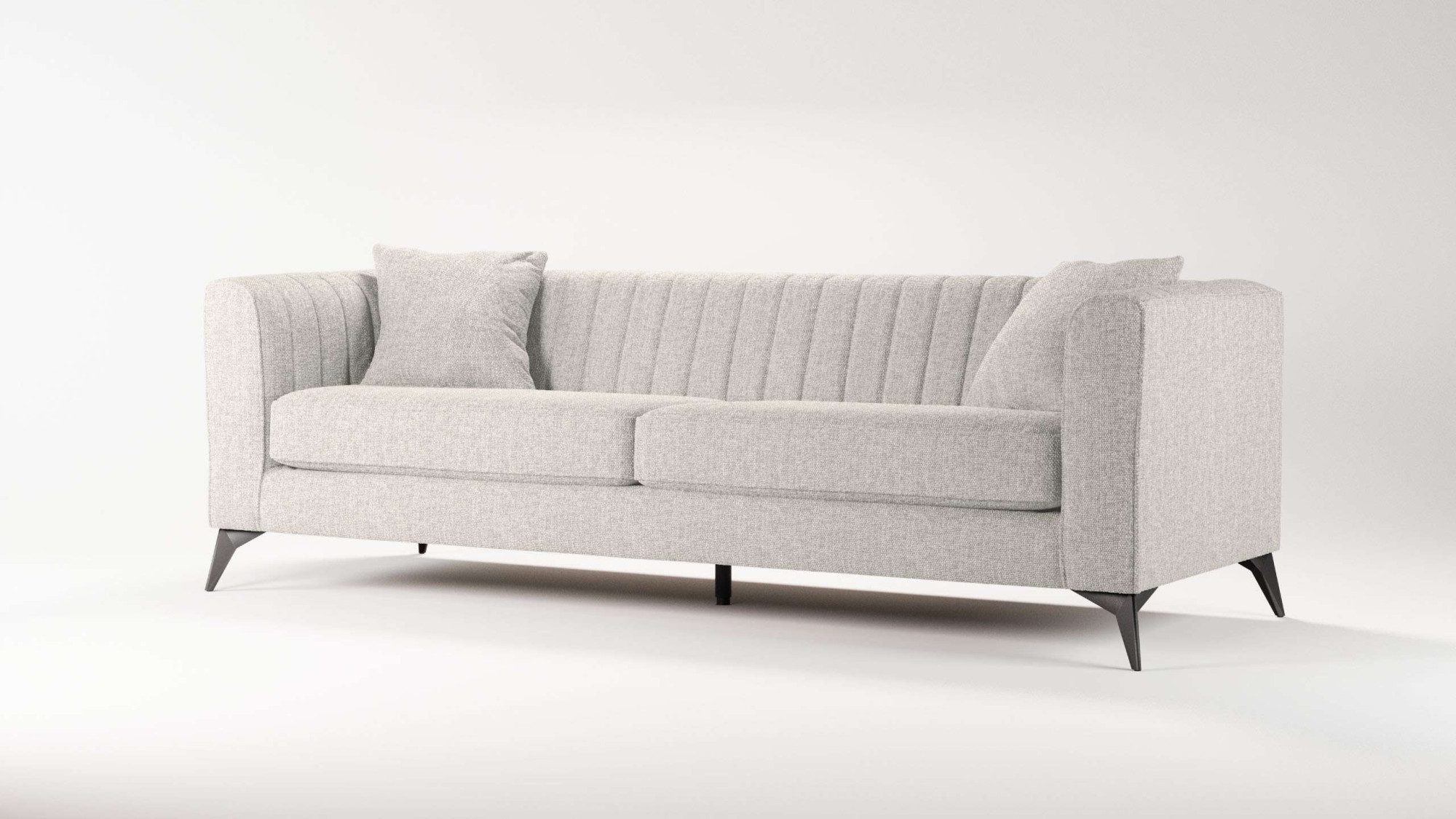 Places of Style 4-zitsbank MATTHEW elegant designsofa, afmetingen B/D/H: 231/86/74 cm XXL, stiksels in de rug, losse zitkussens, inclusief 2. sierkussen