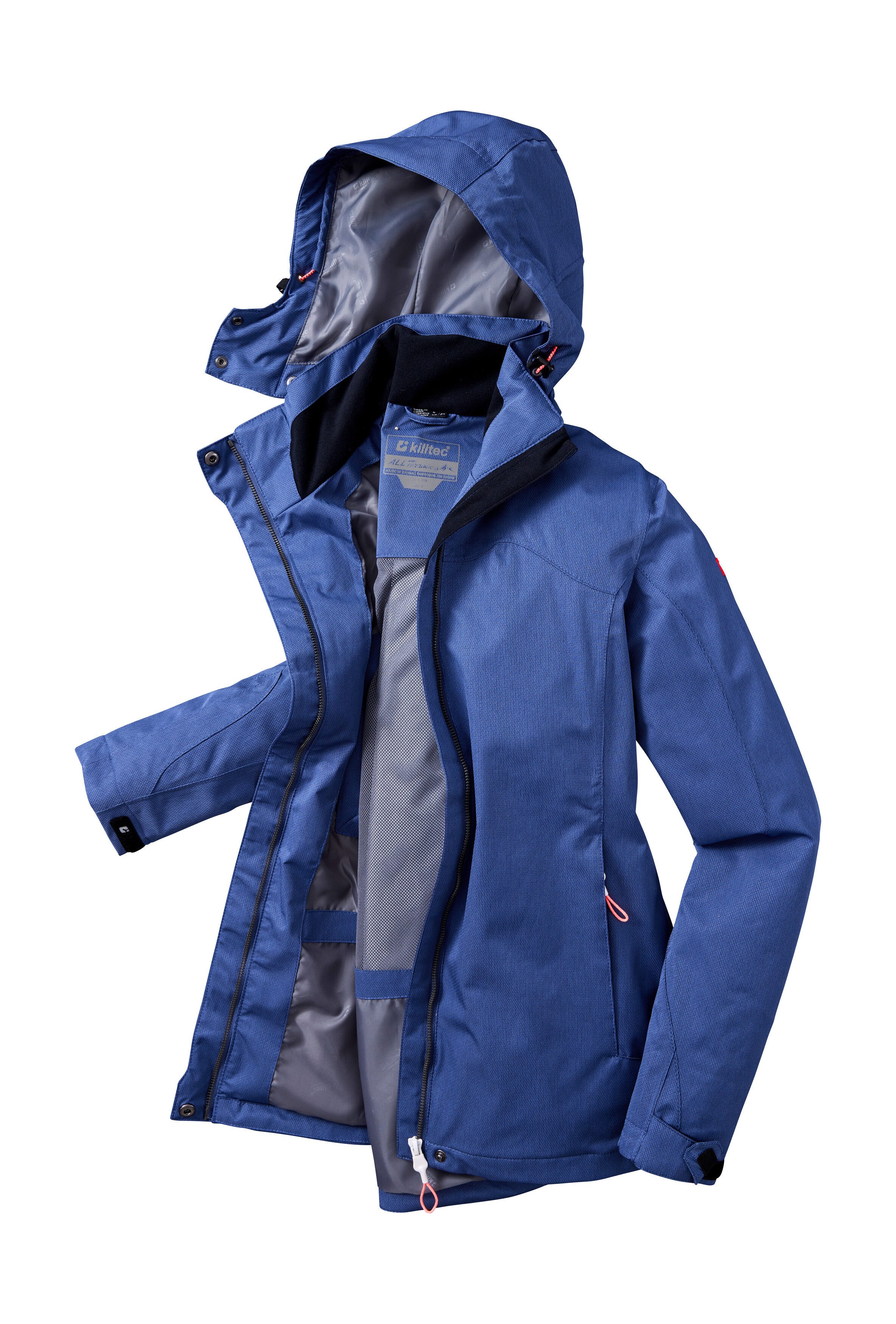 Killtec Outdoorjack KOS 133 WMN JCKT Water- en winddichte damesjack met afneembare capuchon, PFAS-vrij