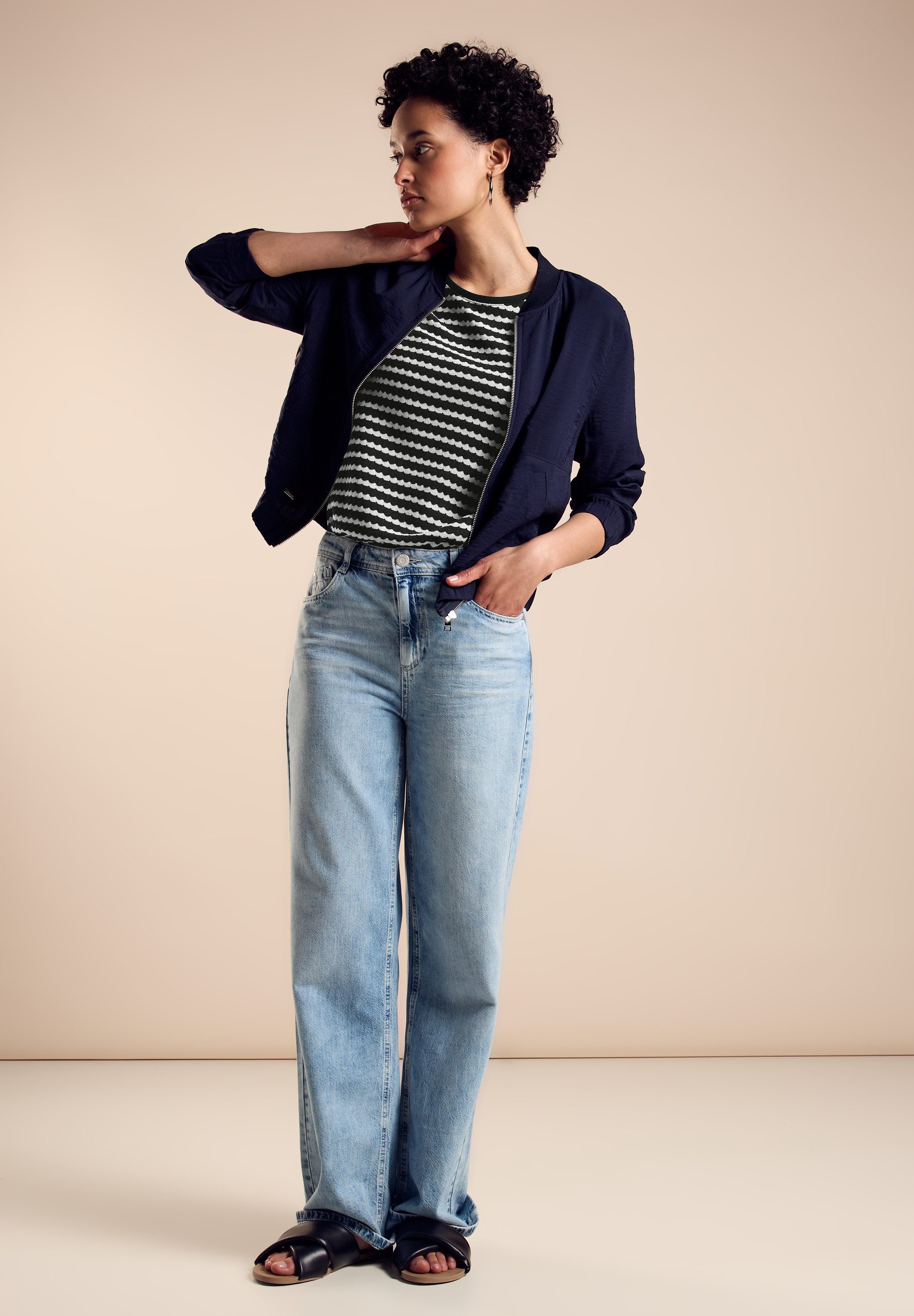 STREET ONE T-shirt met gebreide look
