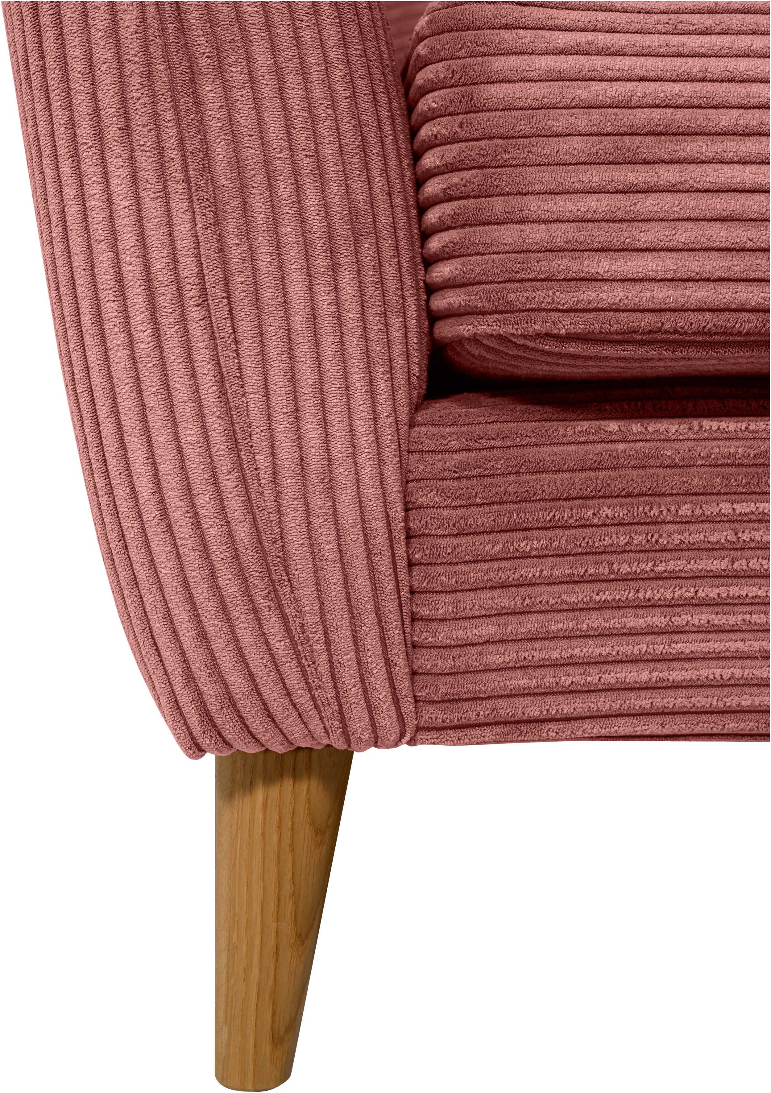 Home affaire 3-zitsbank MARSEILLE 3-zitsbank 206 cm, cord, vlakke weefsel, structuur, geweven stof
