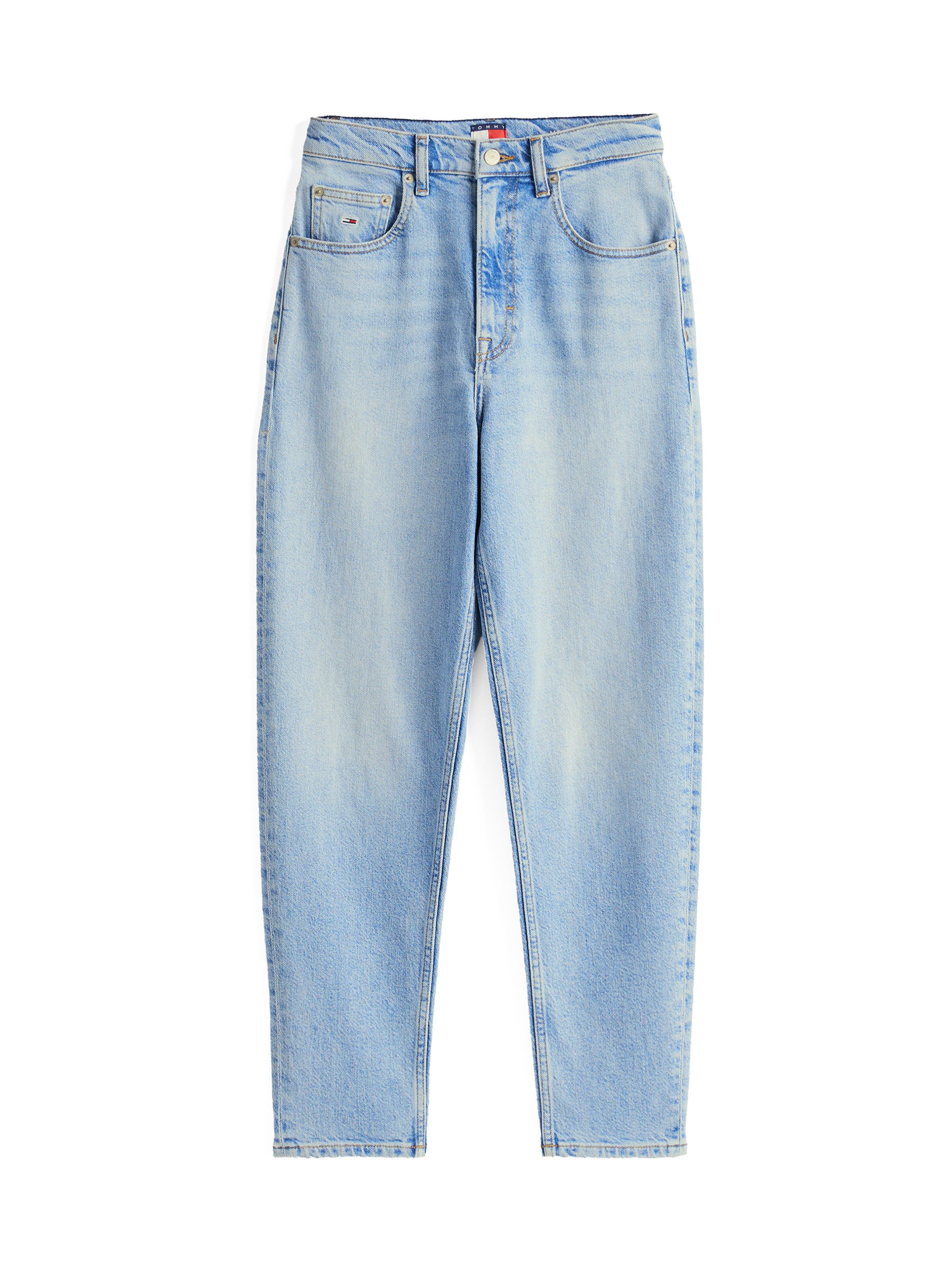 TOMMY JEANS Mom jeans High waist - Mom-Jeans Tapered met logo-borduurwerk, in enkelvrije lengte
