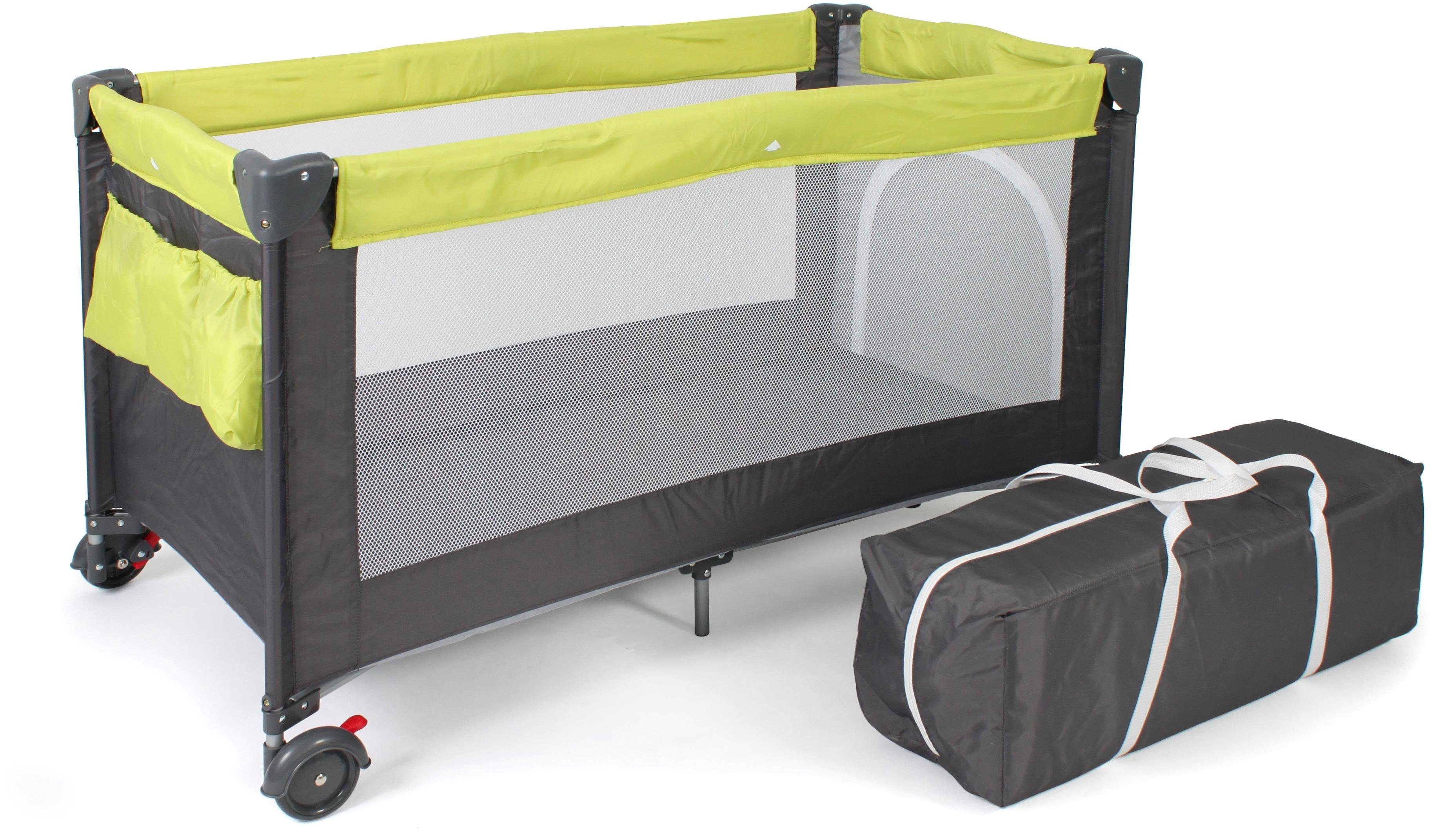 CHIC4BABY Baby-campingbed Luxus, Lemongreen