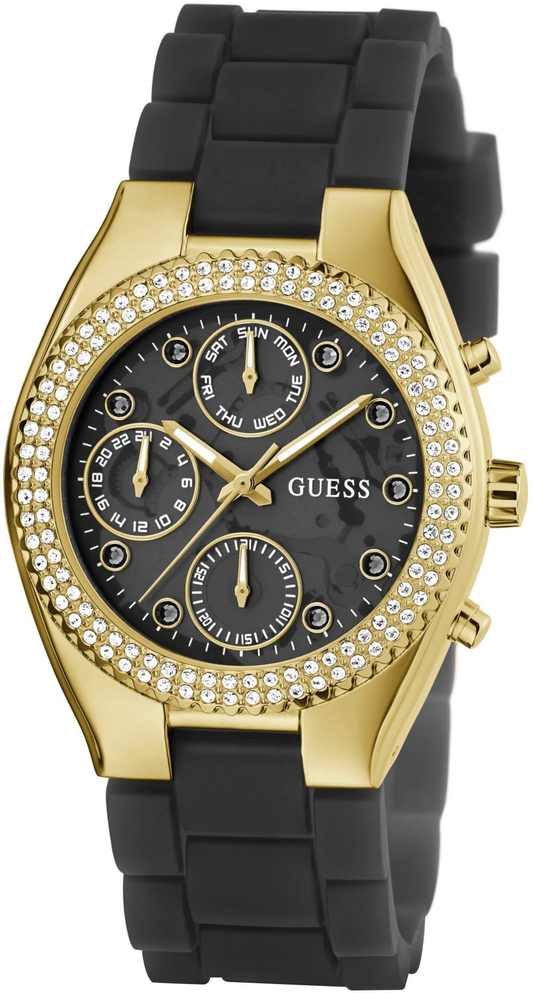 Guess Multifunctioneel horloge JELLY Quartzhorloge, horloge, damenuur, datum, 12/24-uurs weergave