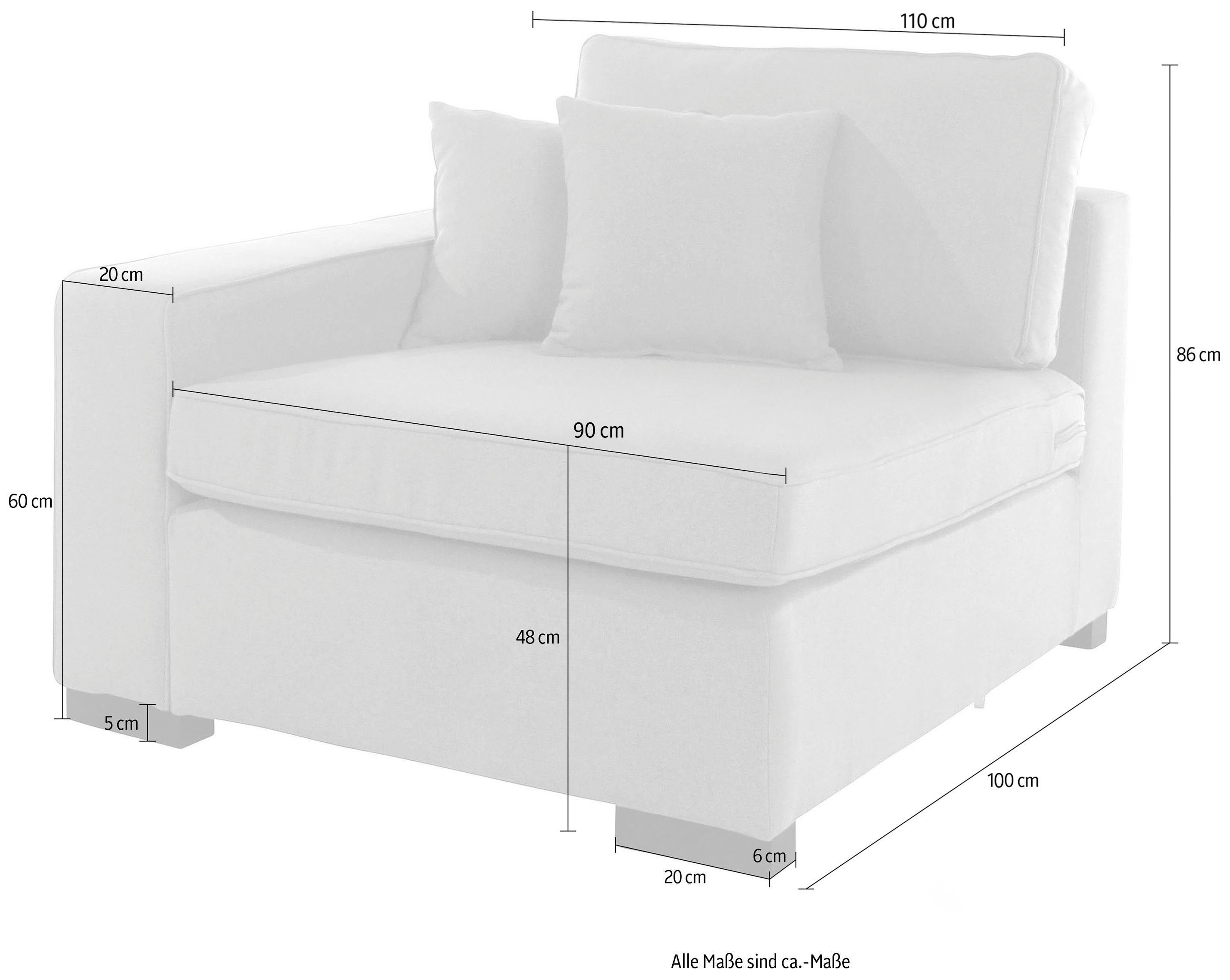 Guido Maria Kretschmer Home&Living Sofaelement Skara Module voor zelf samenstellen, in vele stofkwaliteiten