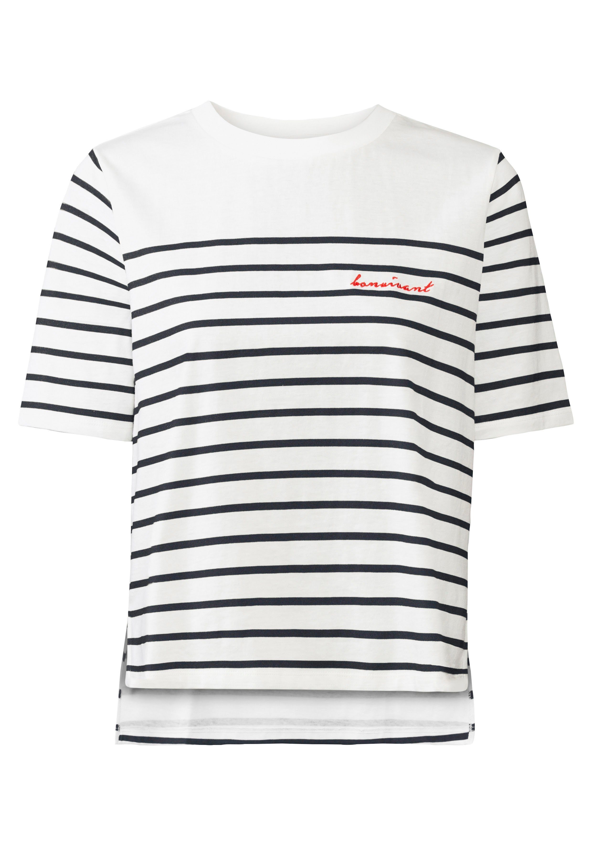 Lascana T-shirt met strepen, katoenen shirt met korte mouwen, slanke look, basic