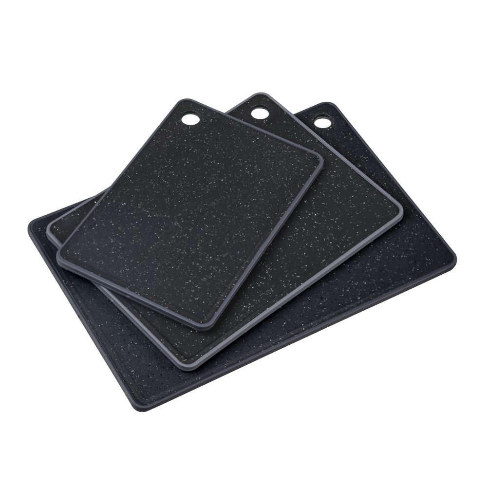 KESPER for kitchen & home Snijplank Plank met aflopende snijvlakken (set, 3 stuks) snijplanken zwart