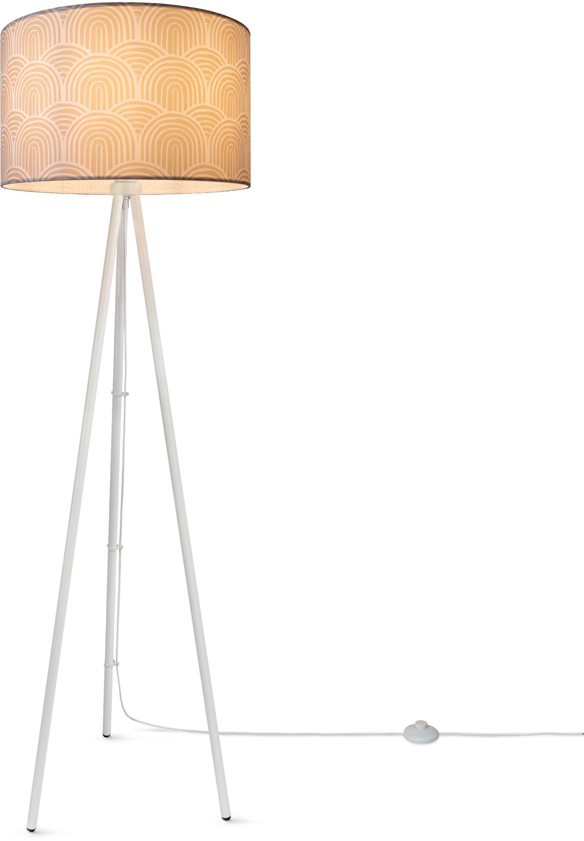 Paco Home Staande lamp Trina Pillar Woonkamer vloerlamp driepoot statief met stoffen kap uni modern