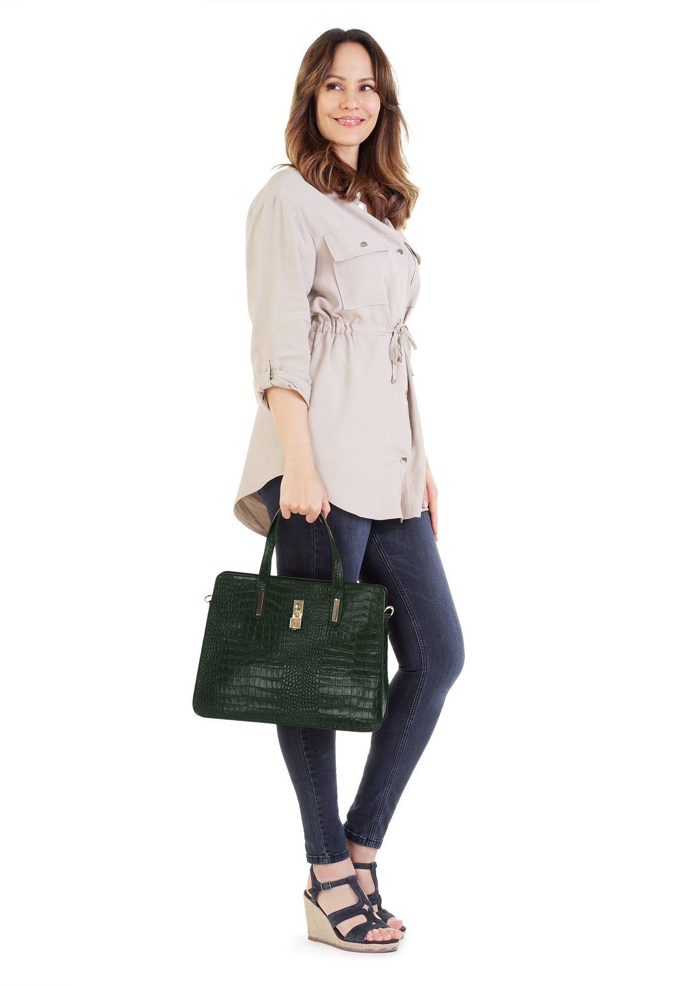 Cluty Tas echt leer, made in italy