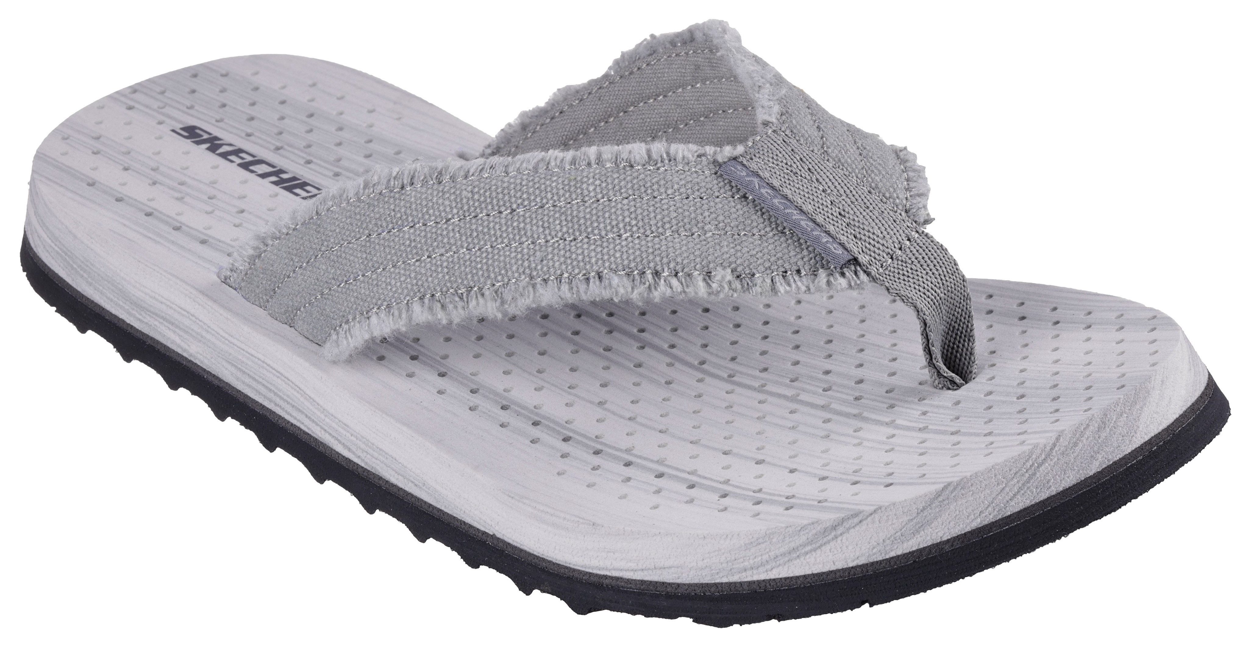 Skechers Teenslippers TANTRIC-FRITZ zomerschoen, slippers, badschoen, zwemschip, met zachte tussenstuk voor de tenen heren slippers maat 43 grijs