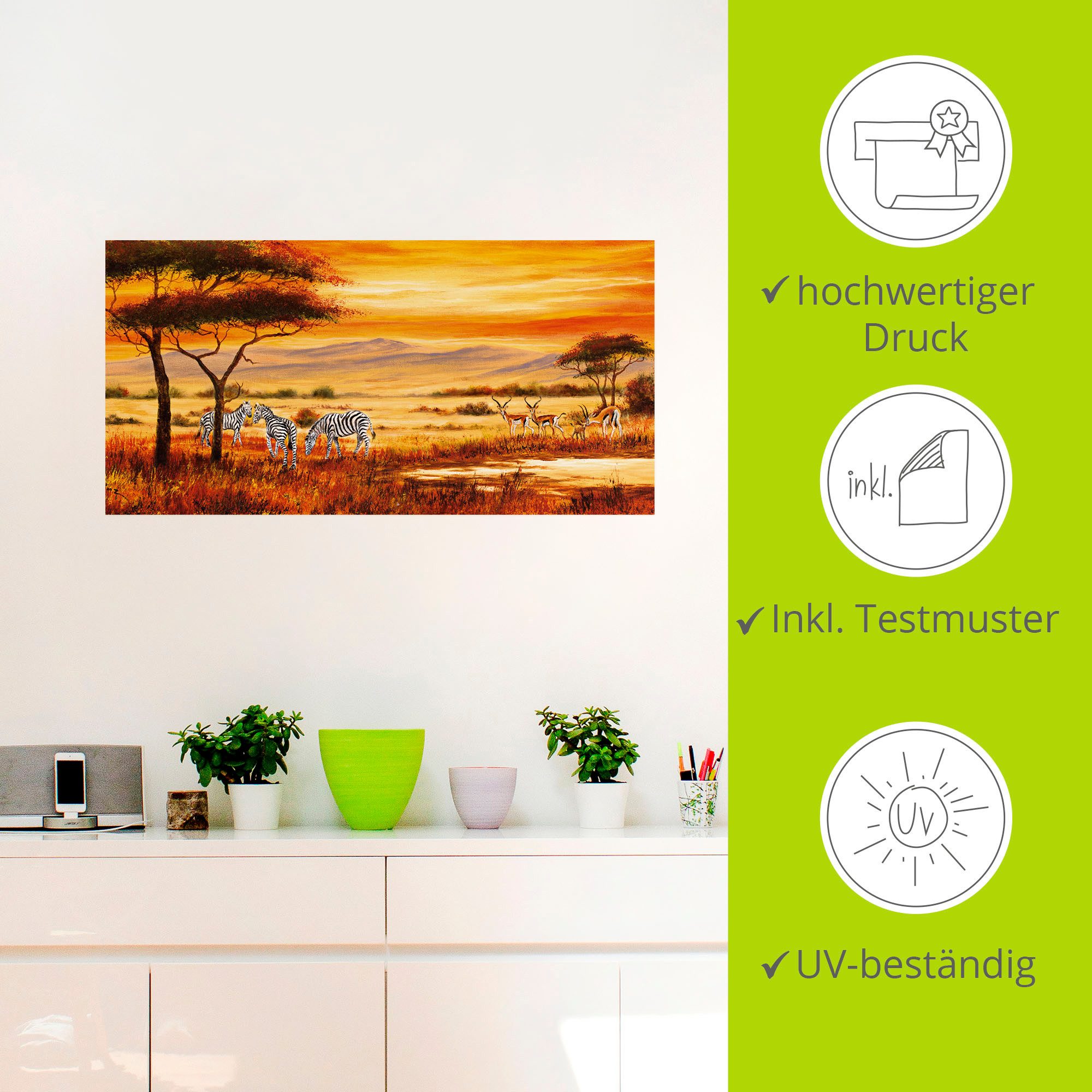 Artland Artprint Afrikaans landschap I als artprint op linnen, poster, muursticker in verschillende maten