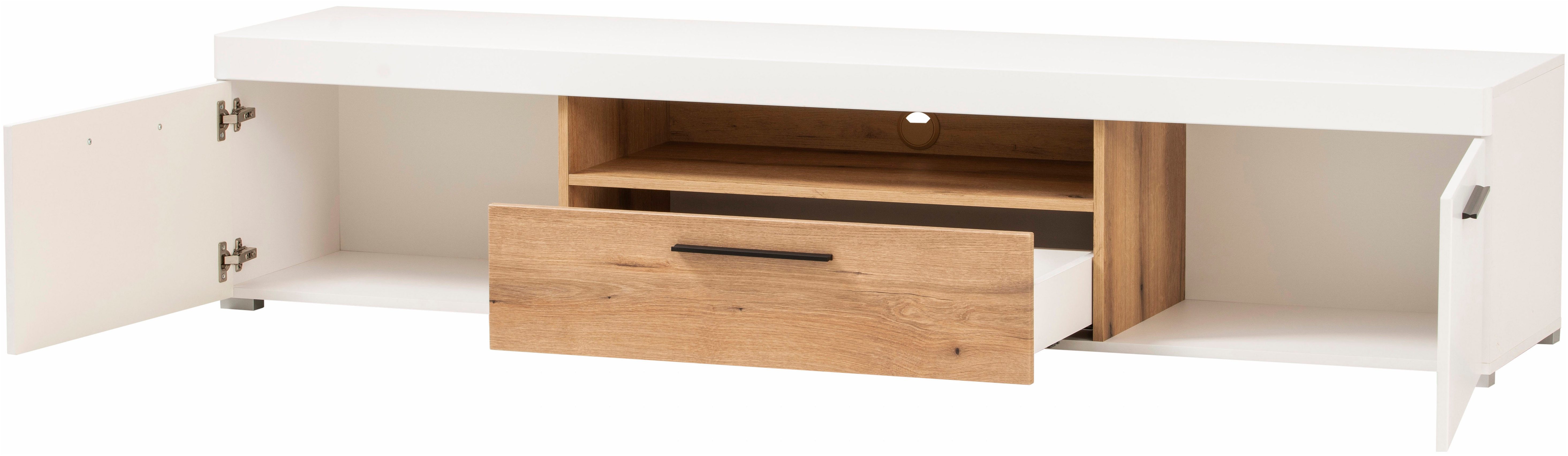 INOSIGN Wandmeubel Salerno, moderne wandmeubel, woonkamer-set, Wit met Eik Evoke Decor (set, 3-delig)