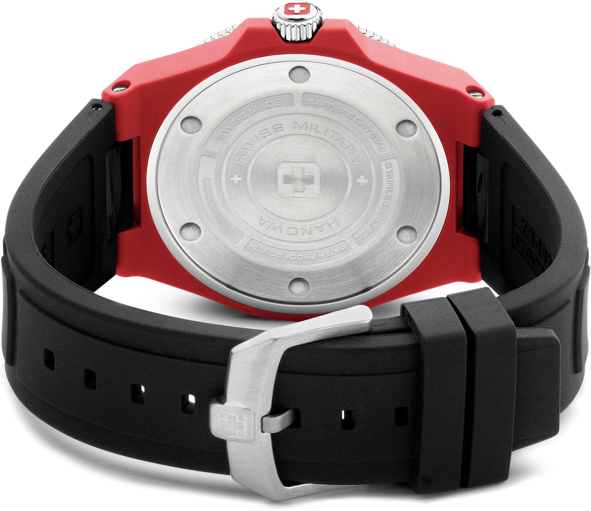 Swiss Military Hanowa Kwartshorloge OCEAN PIONEER, SMWGN0001183 Horloge, herenhorloge, Swiss Made, datum, saffierglas