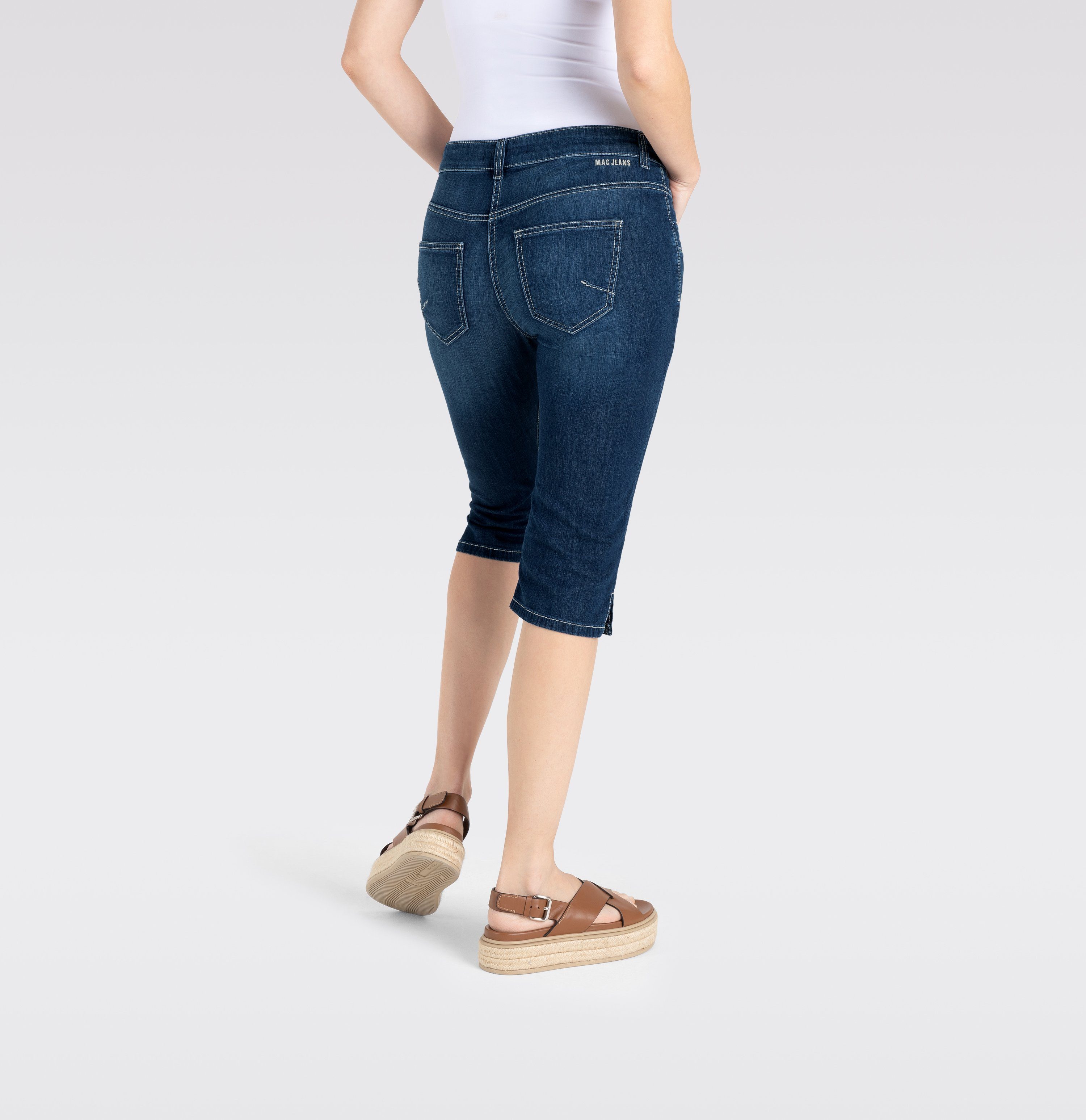 MAC Capri jeans Capri Ingelegde decoratieve plooien aan de zoom