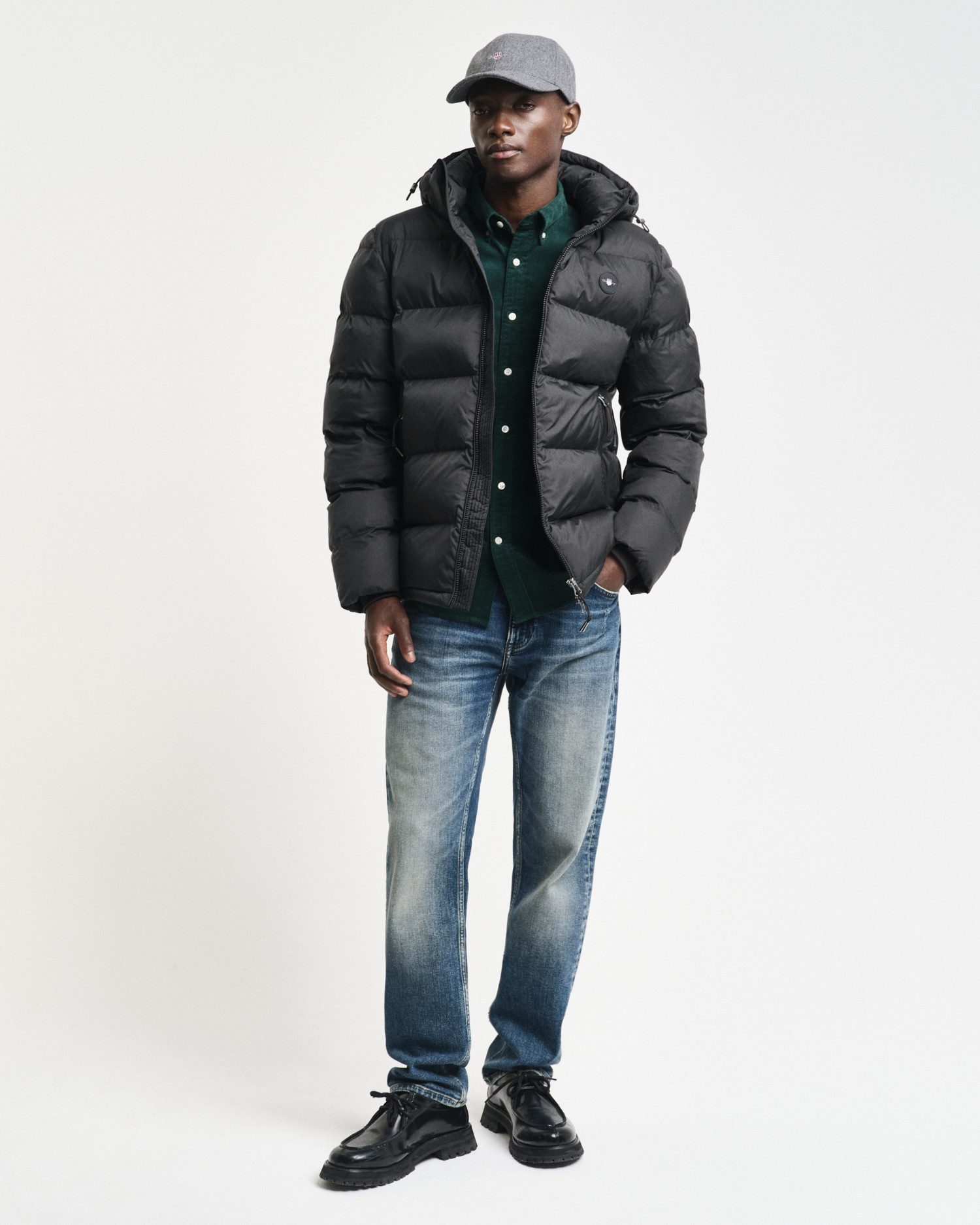 Gant Gewatteerde jas ACTIVE CLOUD JACKET Met windbeschermende boorden siliconen merkembleem
