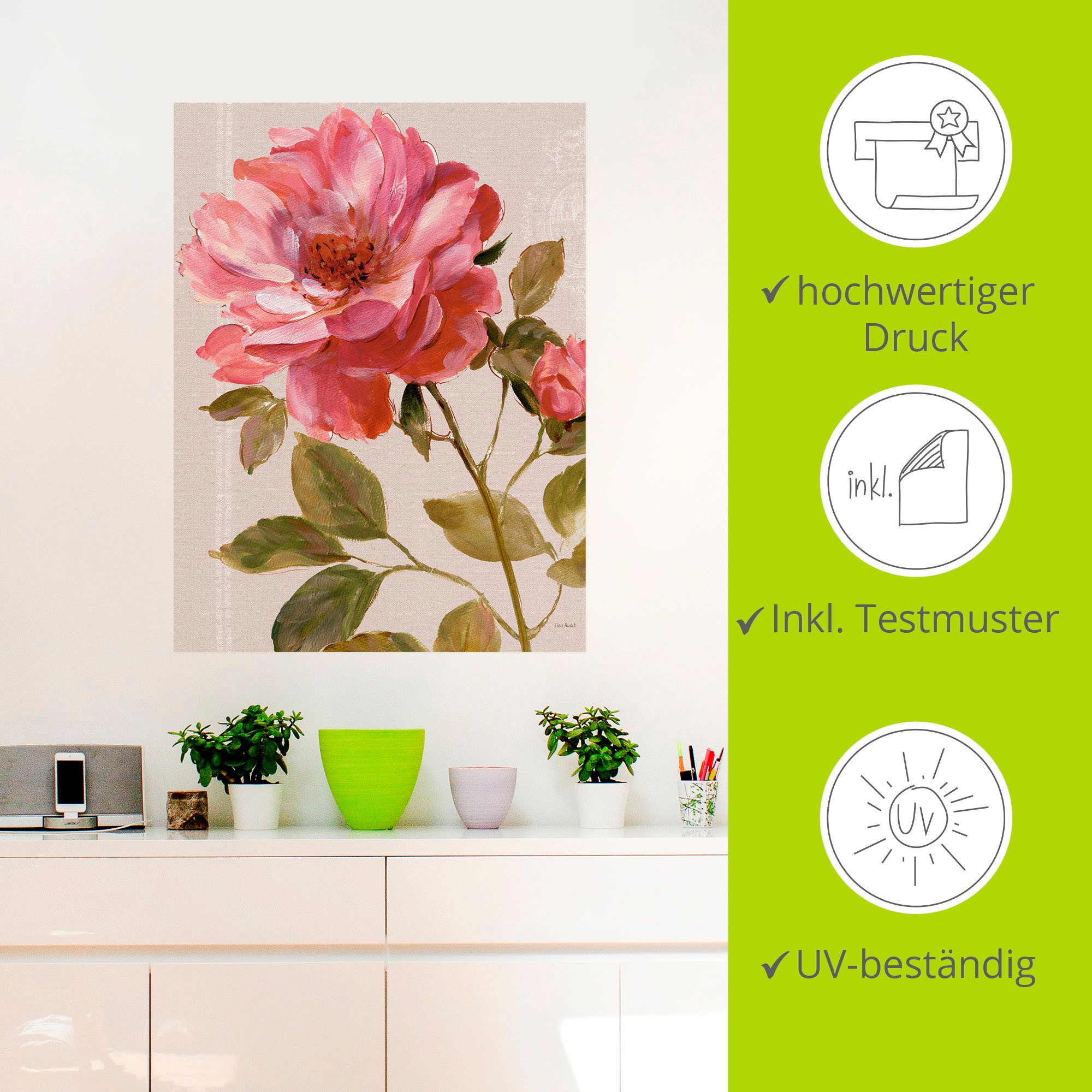 Artland Wandfolie Harmonieuze rozen