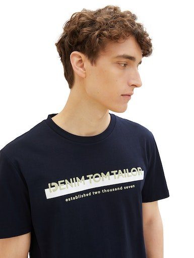 Tom Tailor Denim T-shirt met logo-frontprint