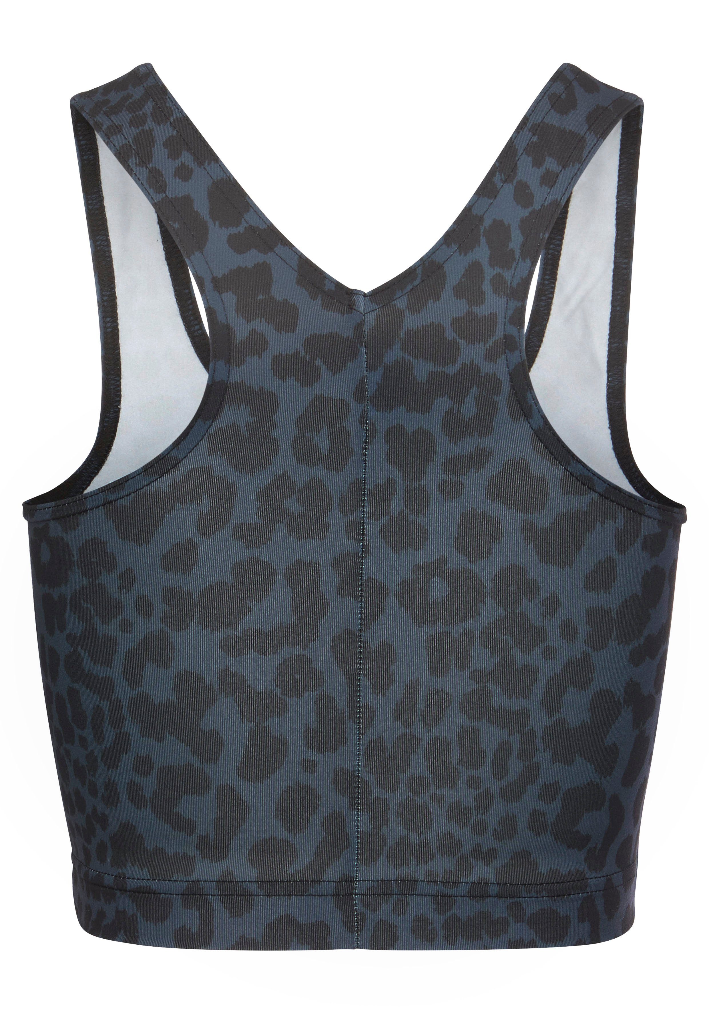 active by Lascana Functioneel shirt met luipaardmotief en brede schouderbandjes