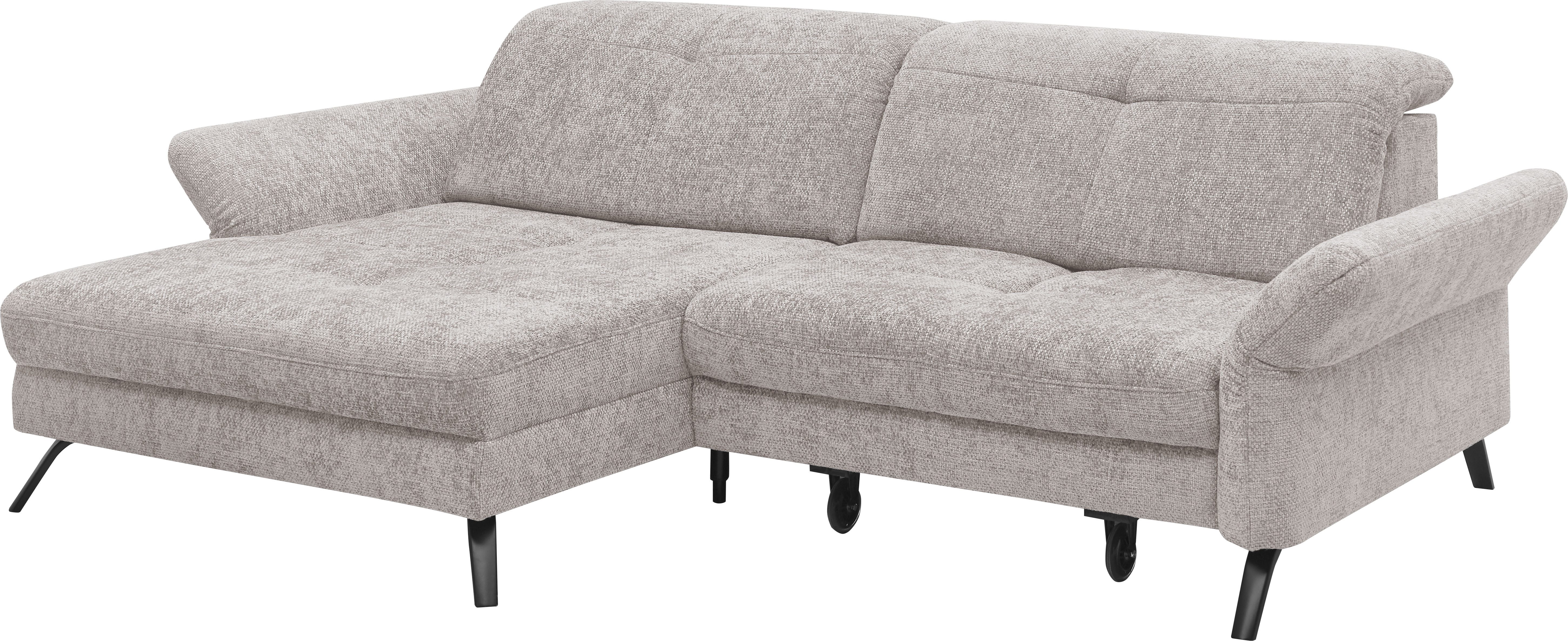 set one by Musterring Hoekbank SO 4400 V optioneel met motorische bedfunctie & hoofdverstelling, voet zwart